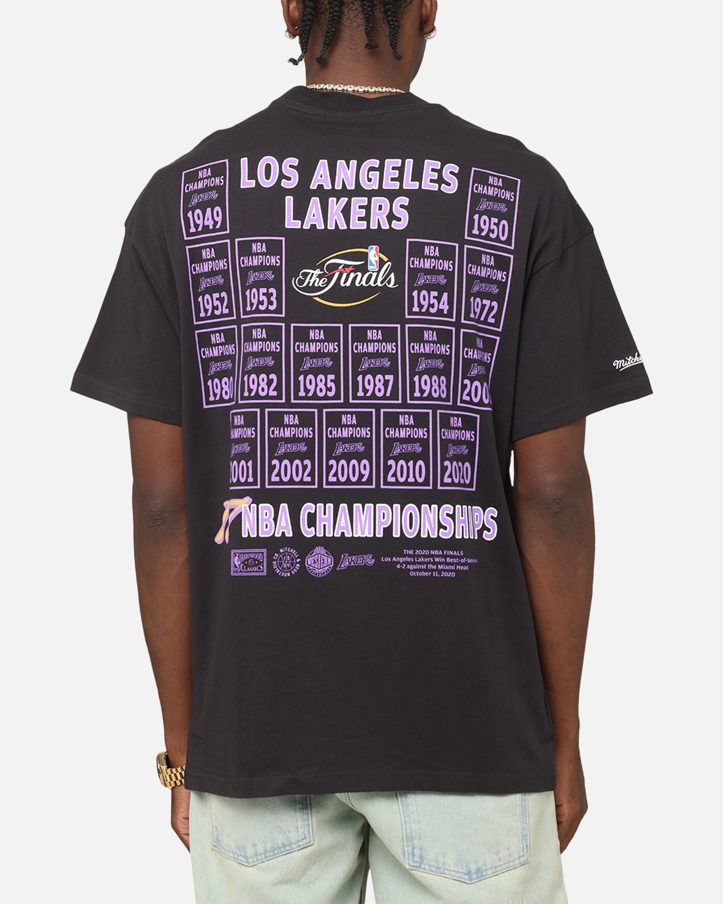 Mitchell & Ness Los Angeles Lakers Champions Report "Champ Pack" T-Shirt Faded Black