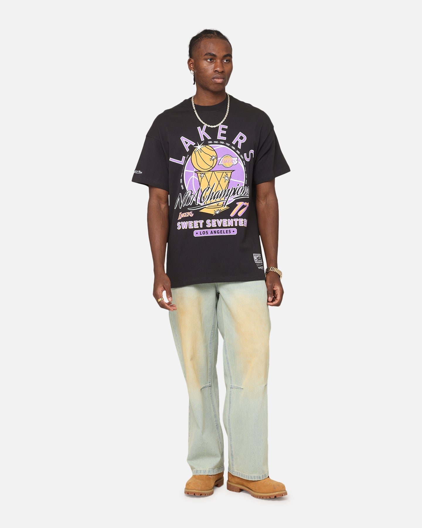 Mitchell & Ness Los Angeles Lakers Champions Report "Champ Pack" T-Shirt Faded Black