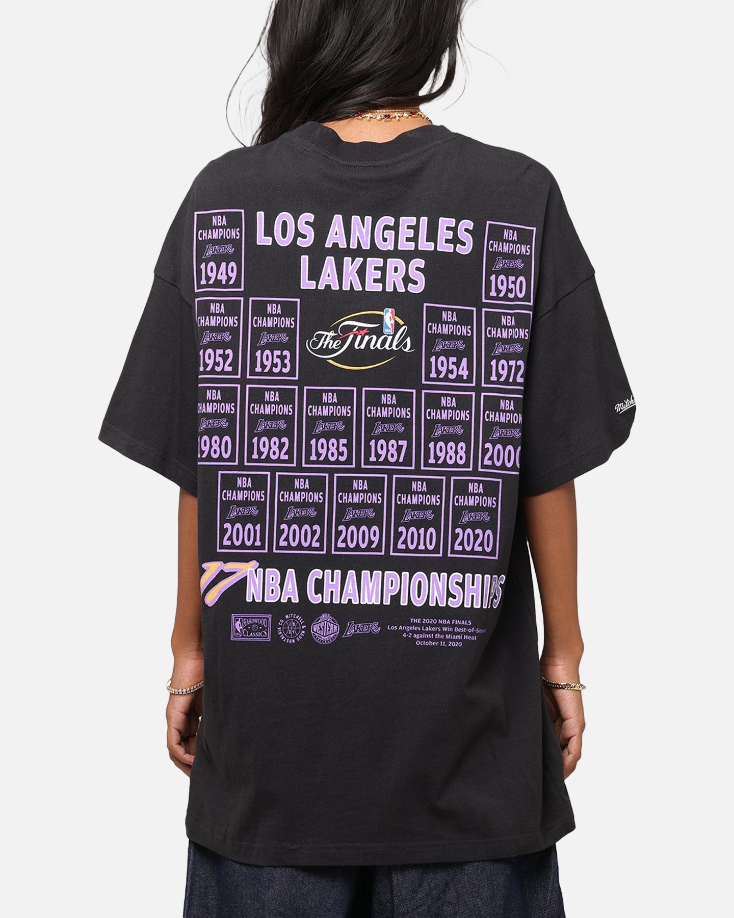Mitchell & Ness Los Angeles Lakers Champions Report "Champ Pack" T-Shirt Faded Black Style001