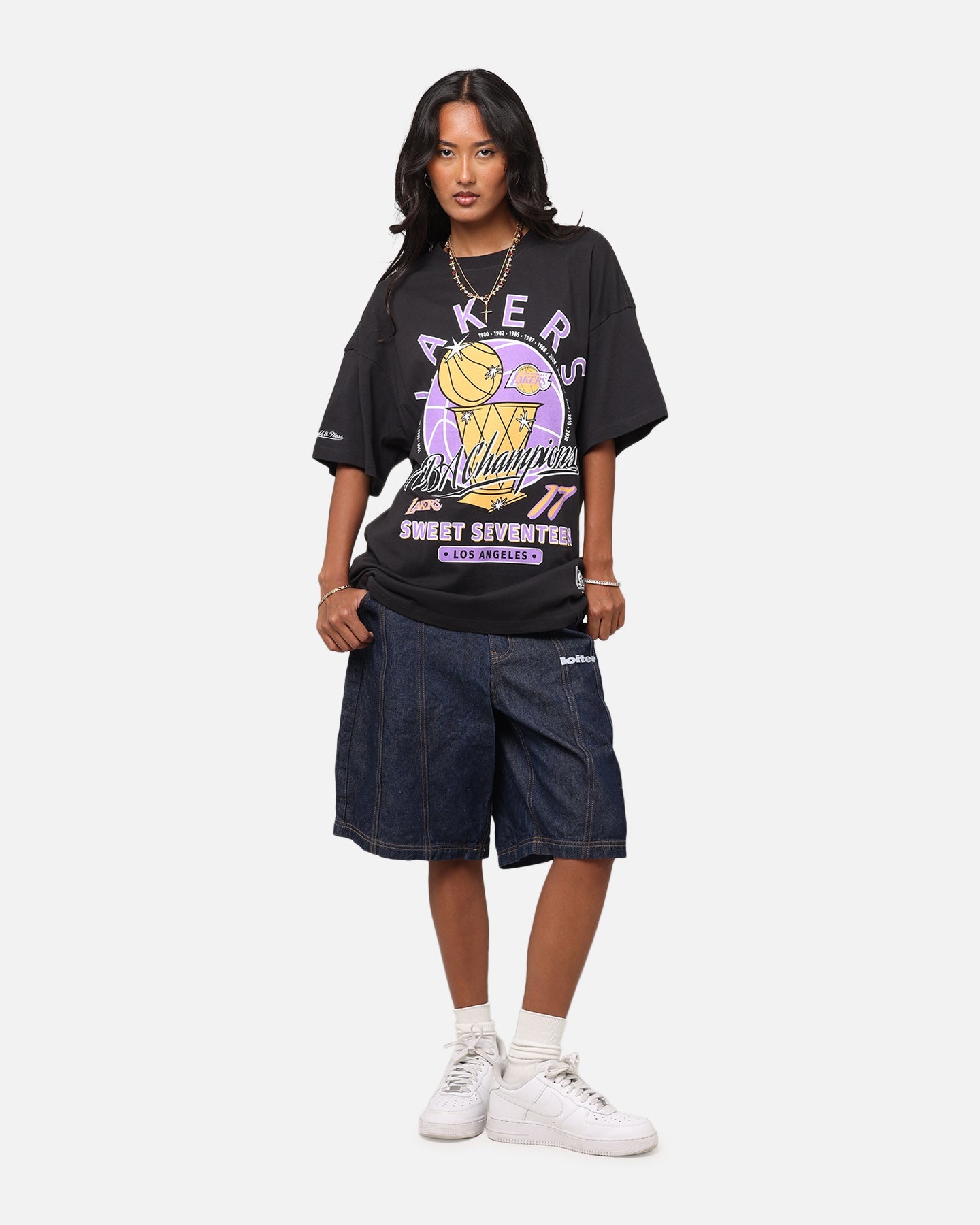 Mitchell & Ness Los Angeles Lakers Champions Report "Champ Pack" T-Shirt Faded Black Style001
