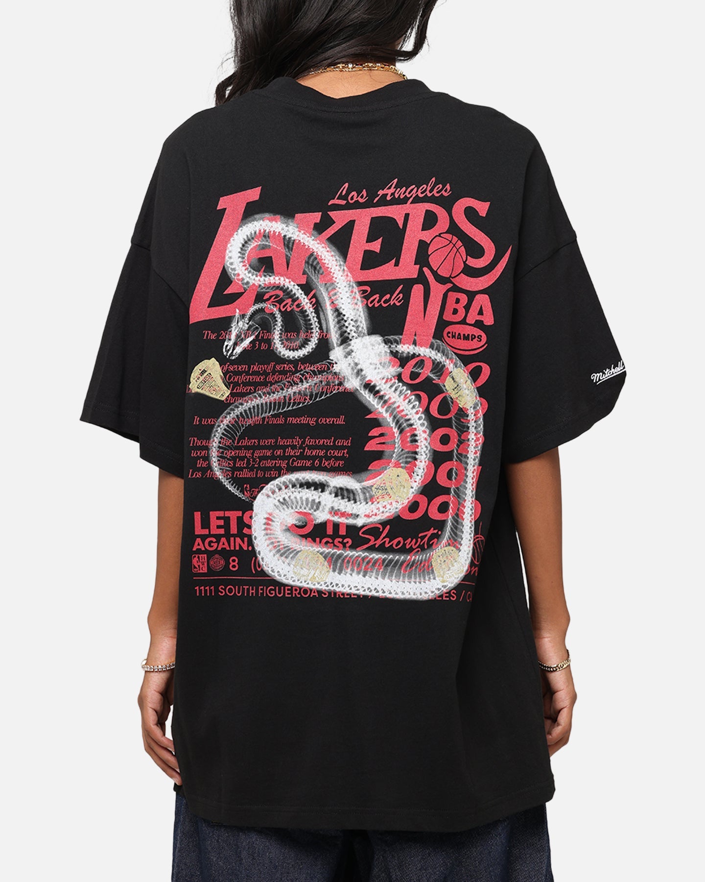 Mitchell & Ness Los Angeles Lakers Radiograph Gold Rings T-Shirt Faded Black Style001