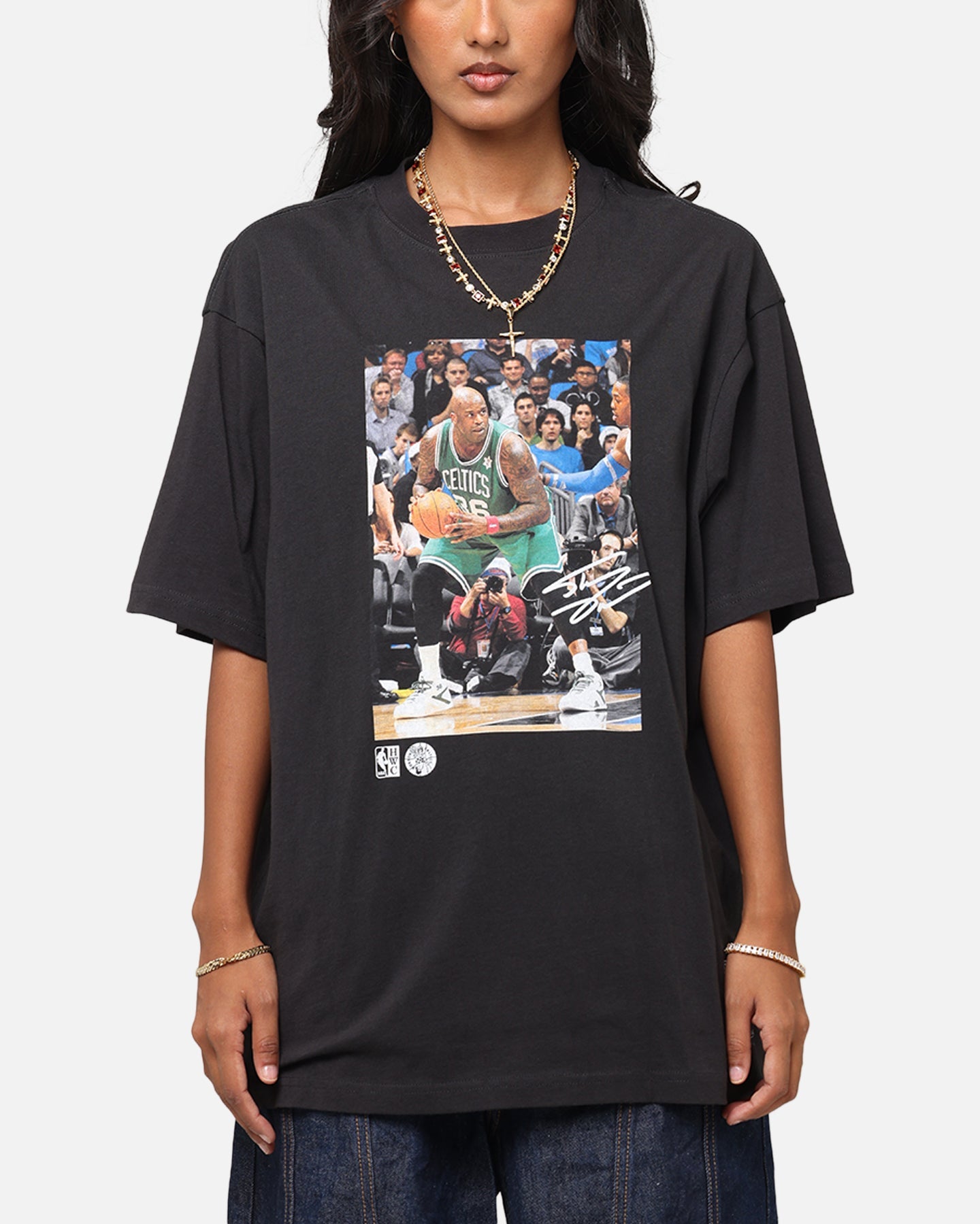 Mitchell & Ness Boston Celtics Shaquille O'Neal Dunk 'Luck of the Irish' T-Shirt Faded Black Style001