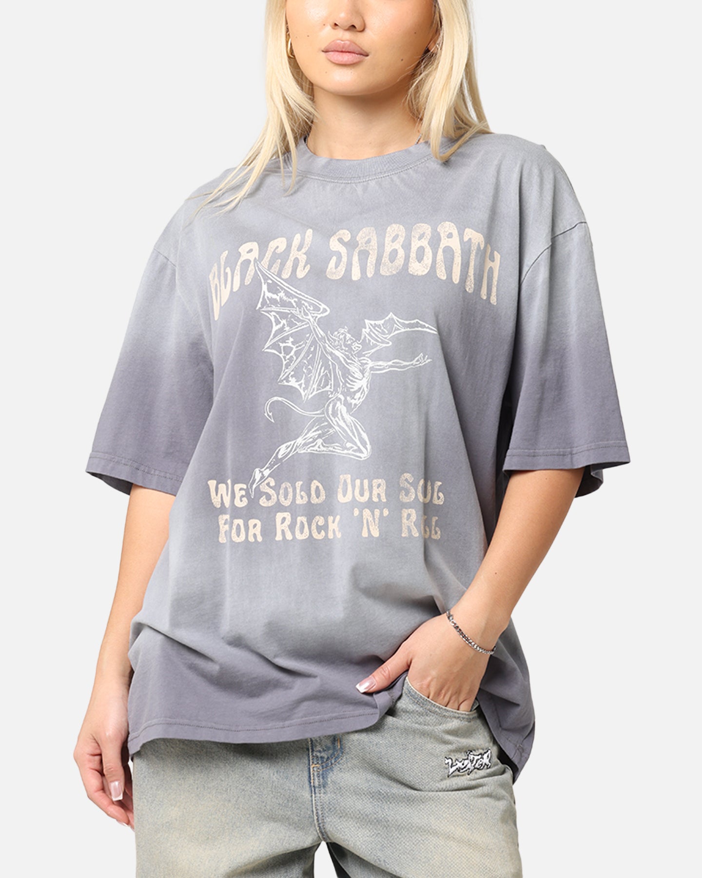 Black Sabbath Sold Our Soul T-Shirt Sun Washed Blue Style001
