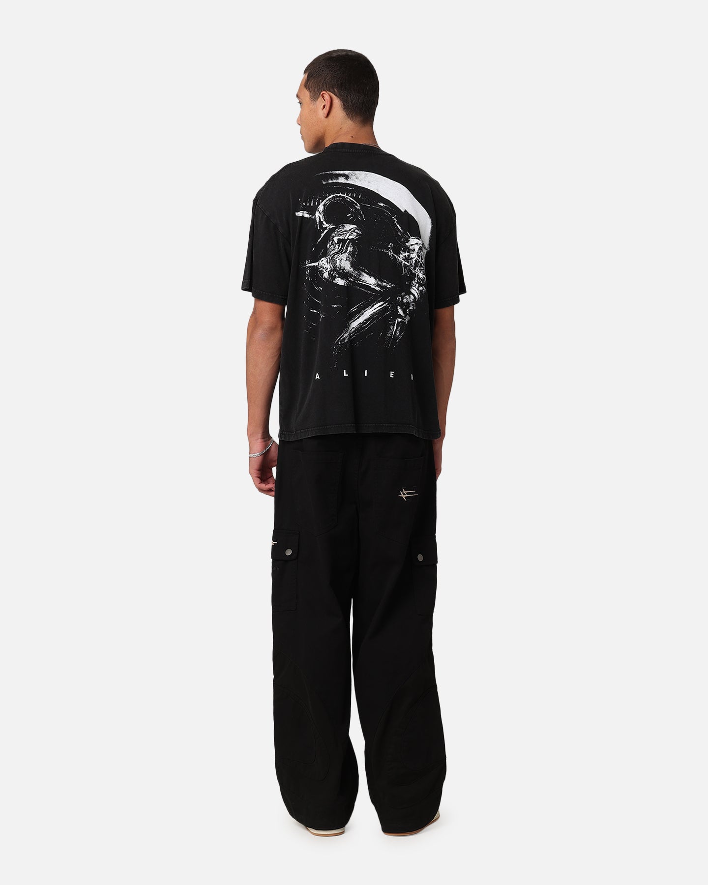 Goat Crew Alien Horror Vintage T-Shirt Black Acidwash