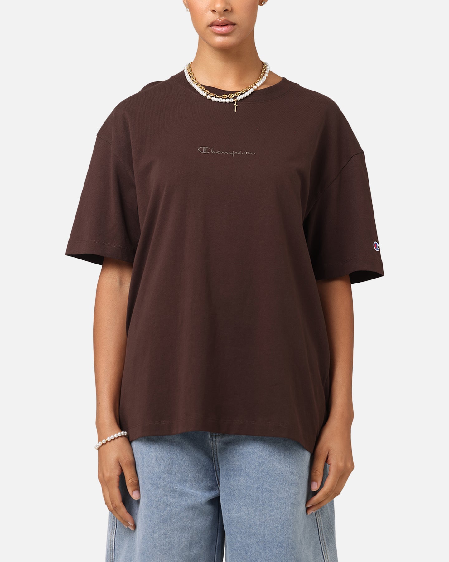 Champion Heritage New Script T-Shirt Brown Style001