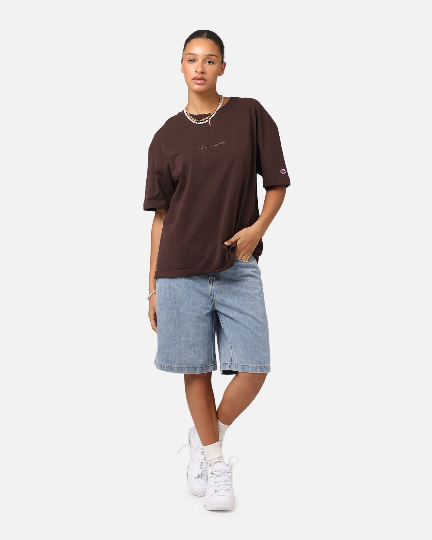Champion Heritage New Script T-Shirt Brown Style001