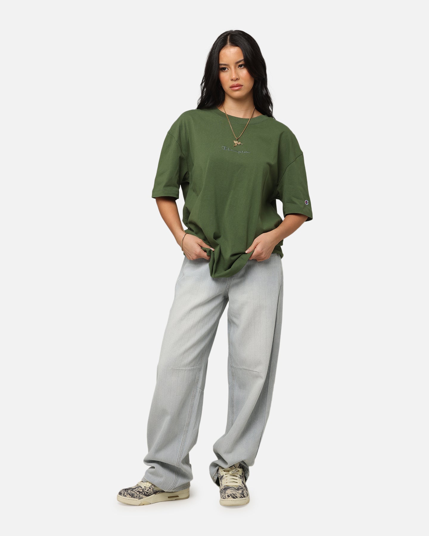 Champion Heritage New Script T-Shirt Green Style001