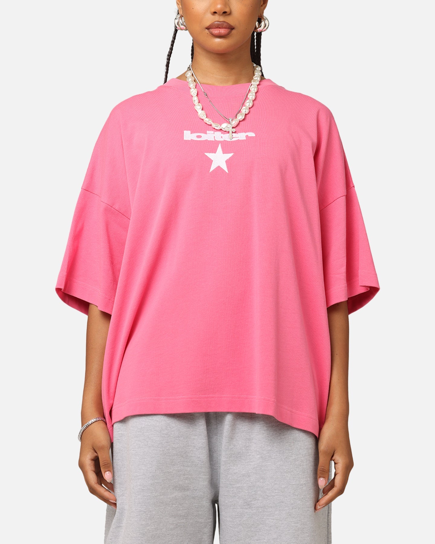 Loiter Premium Essentials Boxy T-Shirt Pink Style001