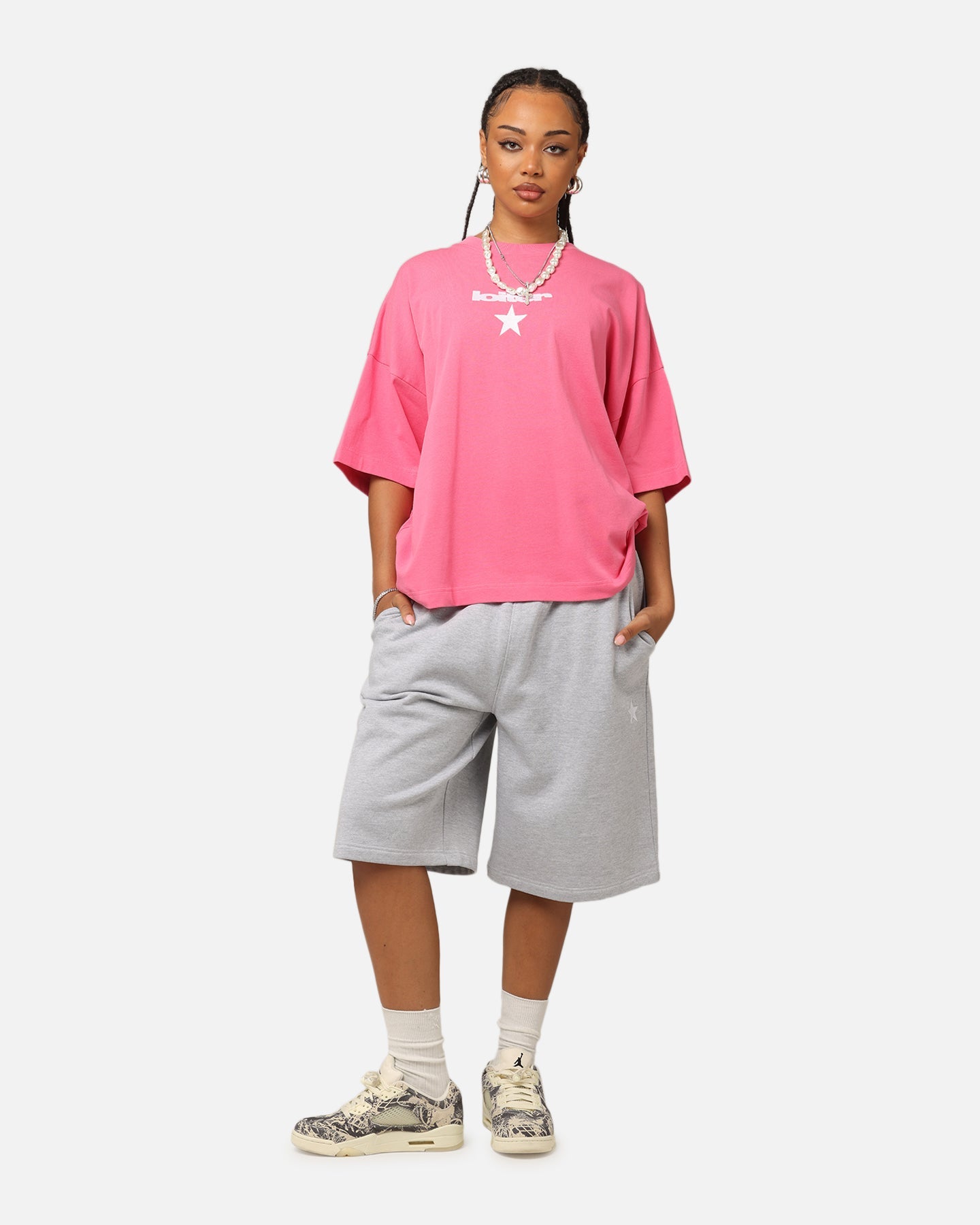 Loiter Premium Essentials Boxy T-Shirt Pink Style001