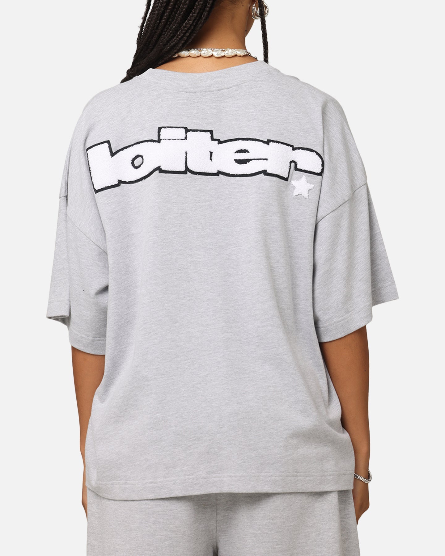 Loiter Premium Essentials Boxy T-Shirt Grey Marle Style001