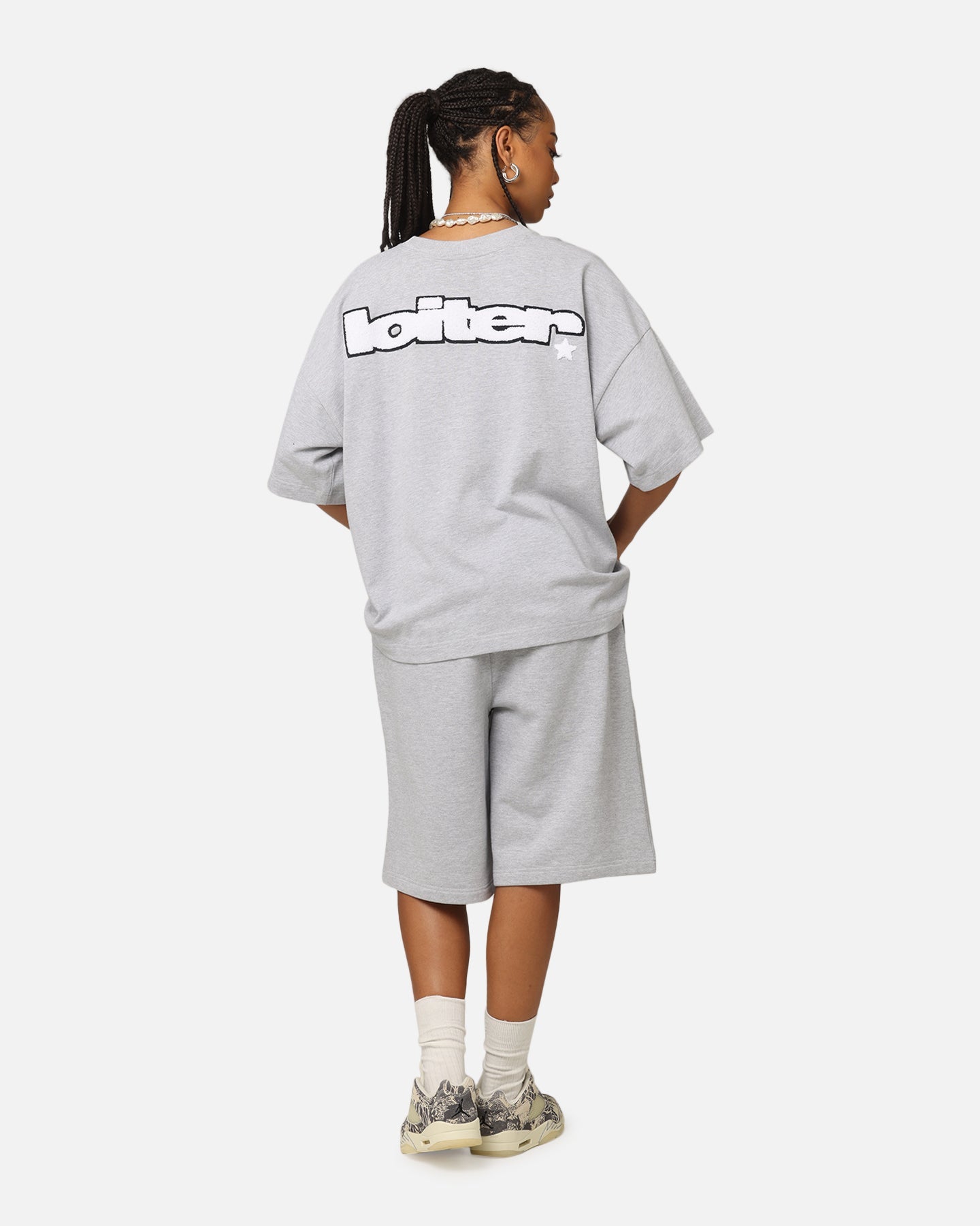 Loiter Premium Essentials Boxy T-Shirt Grey Marle Style001