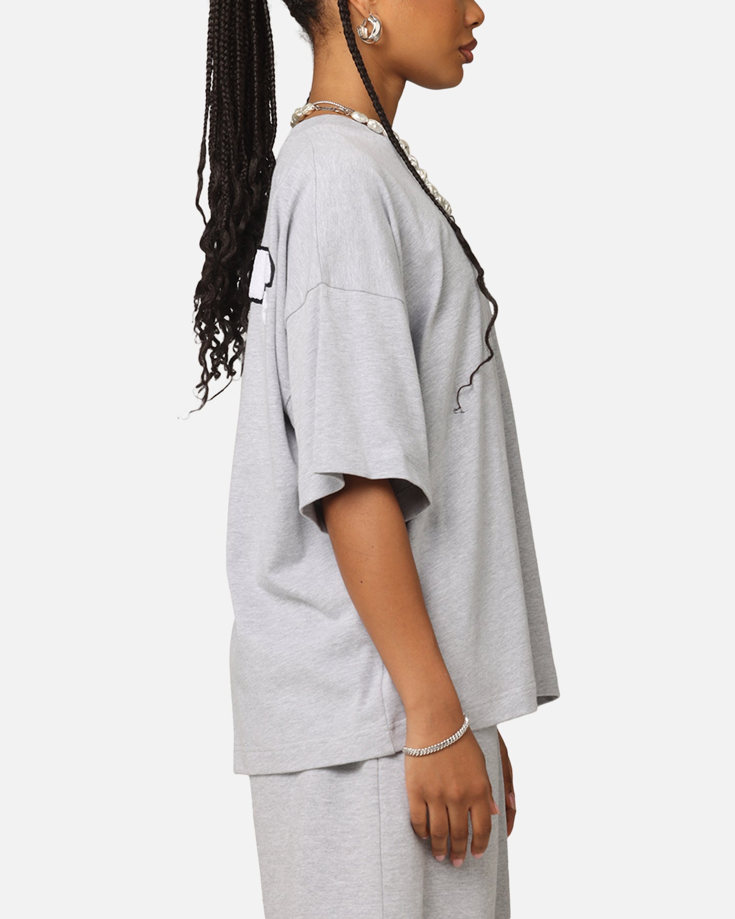 Loiter Premium Essentials Boxy T-Shirt Grey Marle Style001
