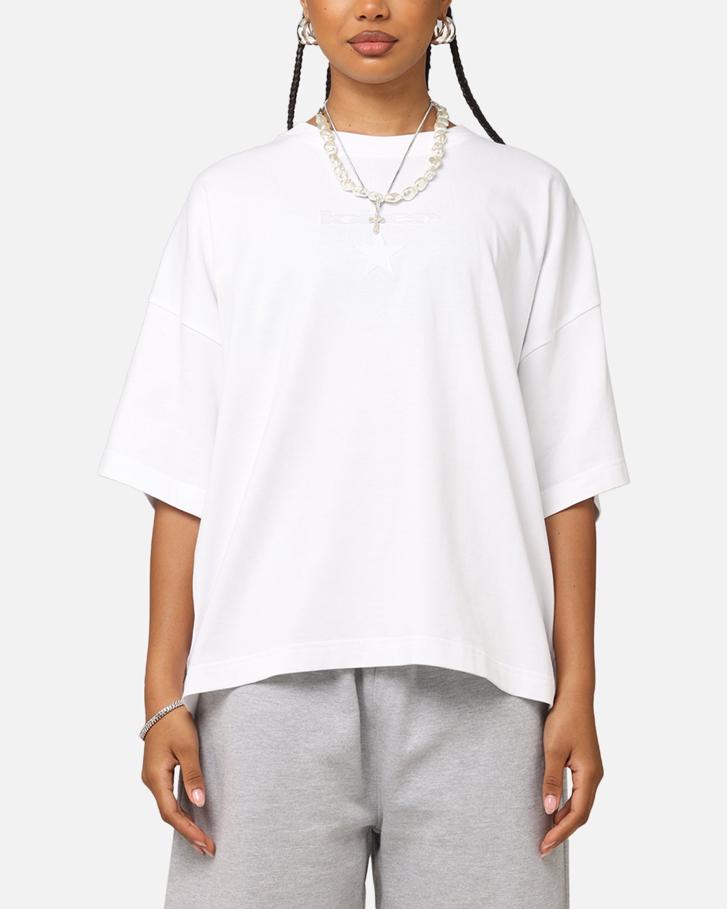 Loiter Premium Essentials Boxy T-Shirt White Style001