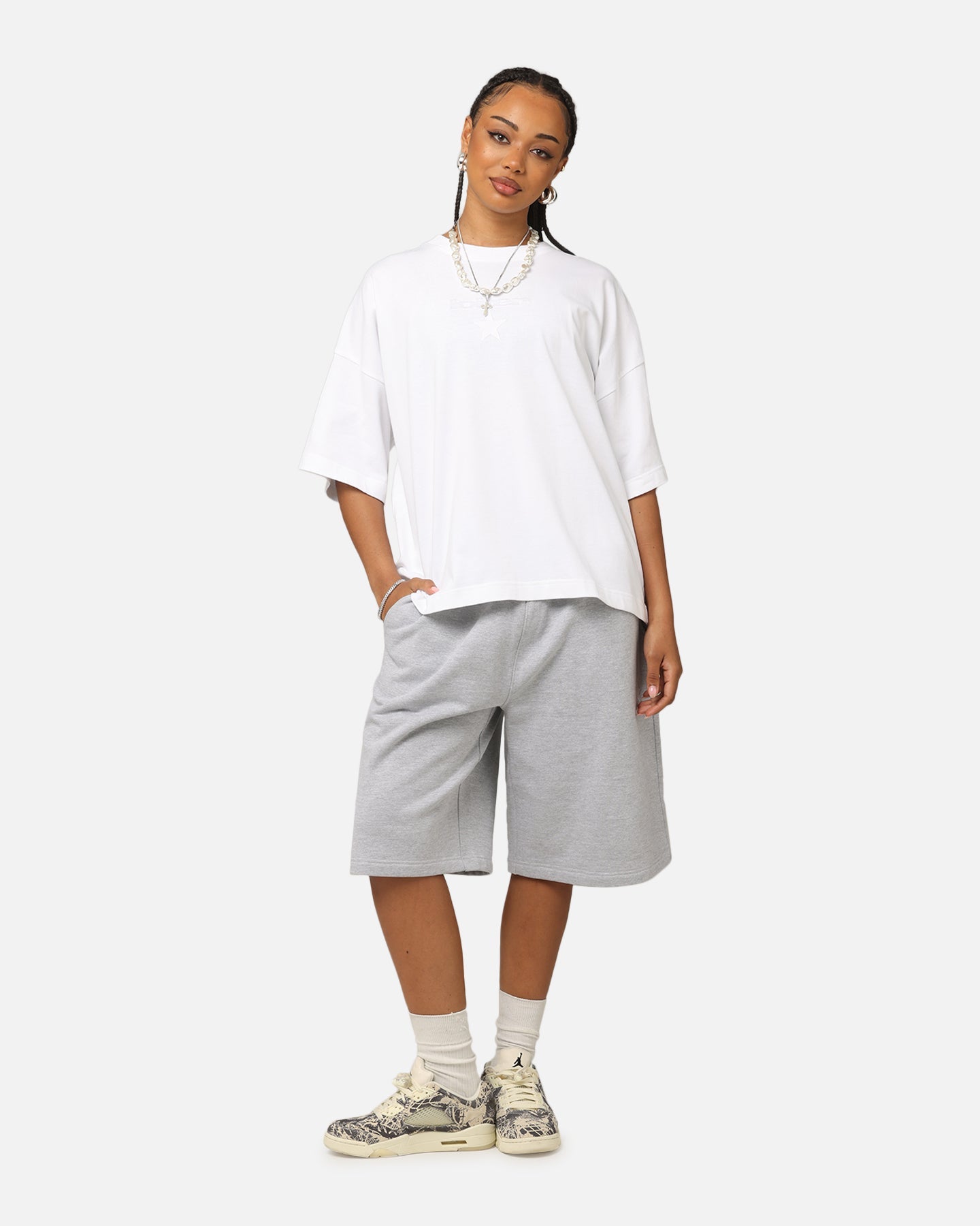 Loiter Premium Essentials Boxy T-Shirt White Style001