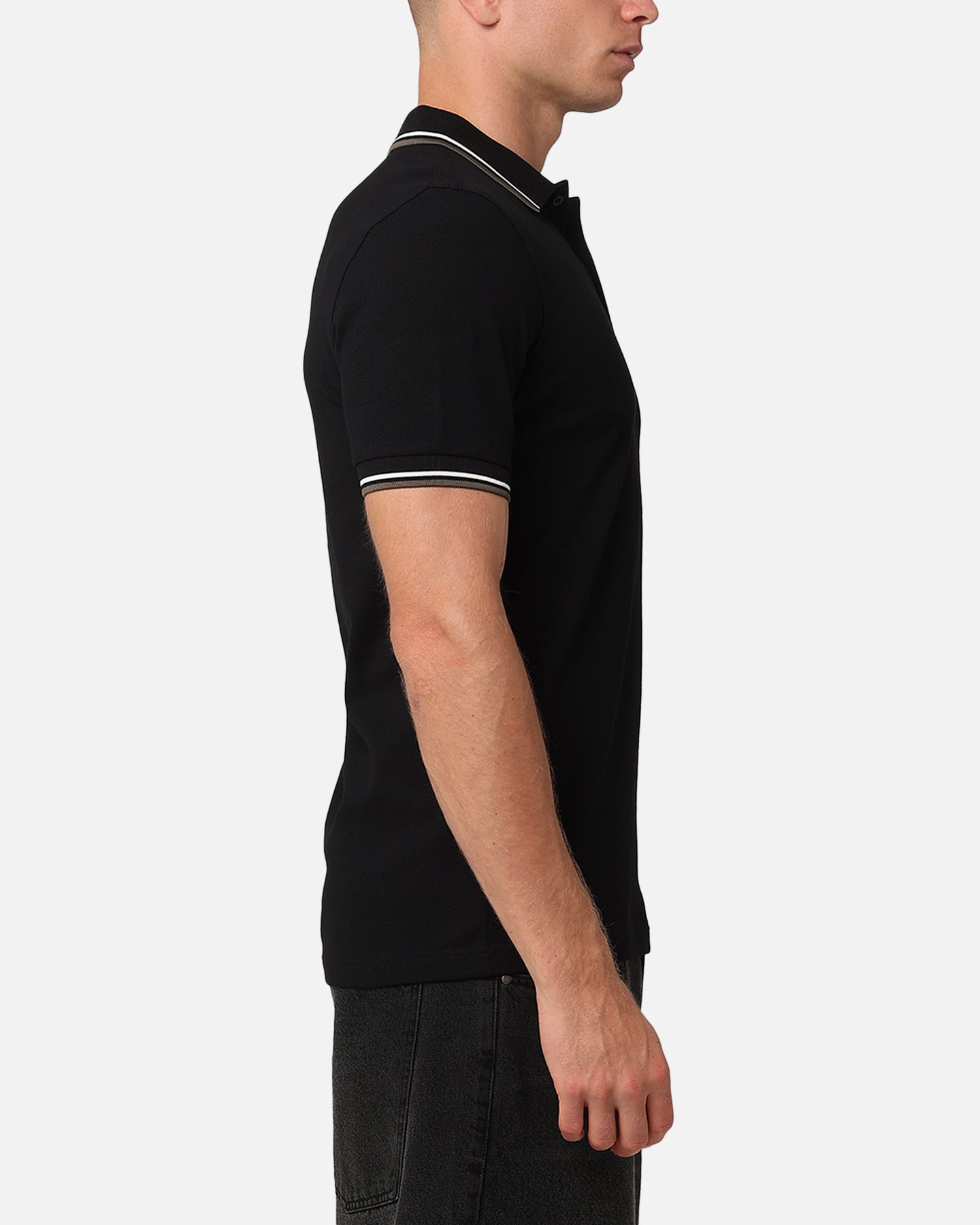 Fred Perry Twin Tipped Polo Shirt Black/Ecru Style001
