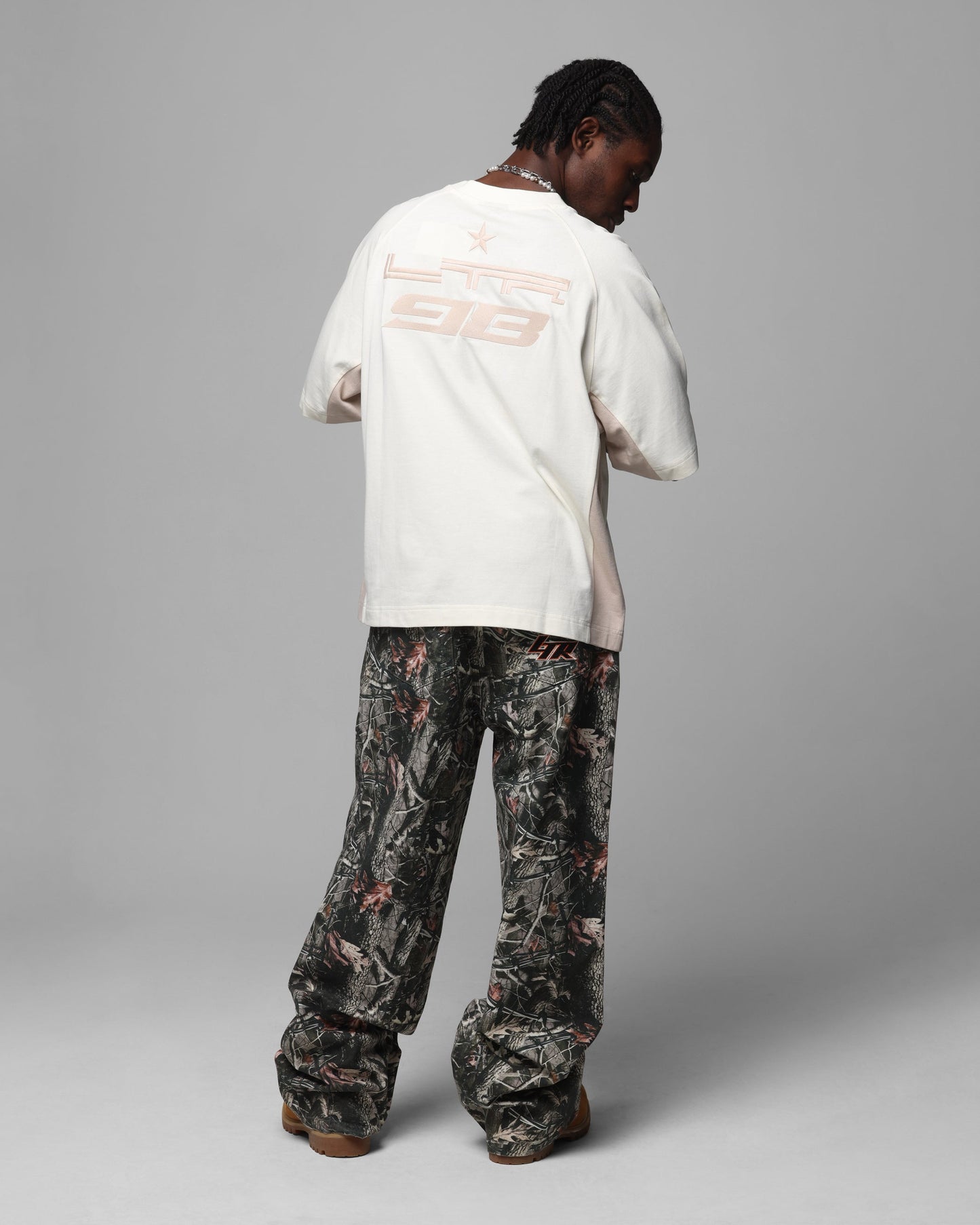 Loiter Daytona Panel T-Shirt White/Stone