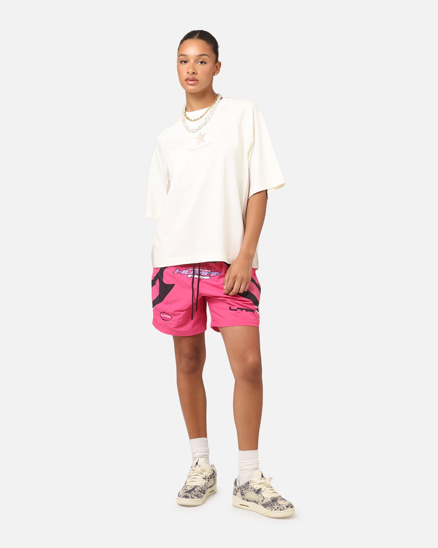 Loiter Daytona Panel T-Shirt White/Stone Style001