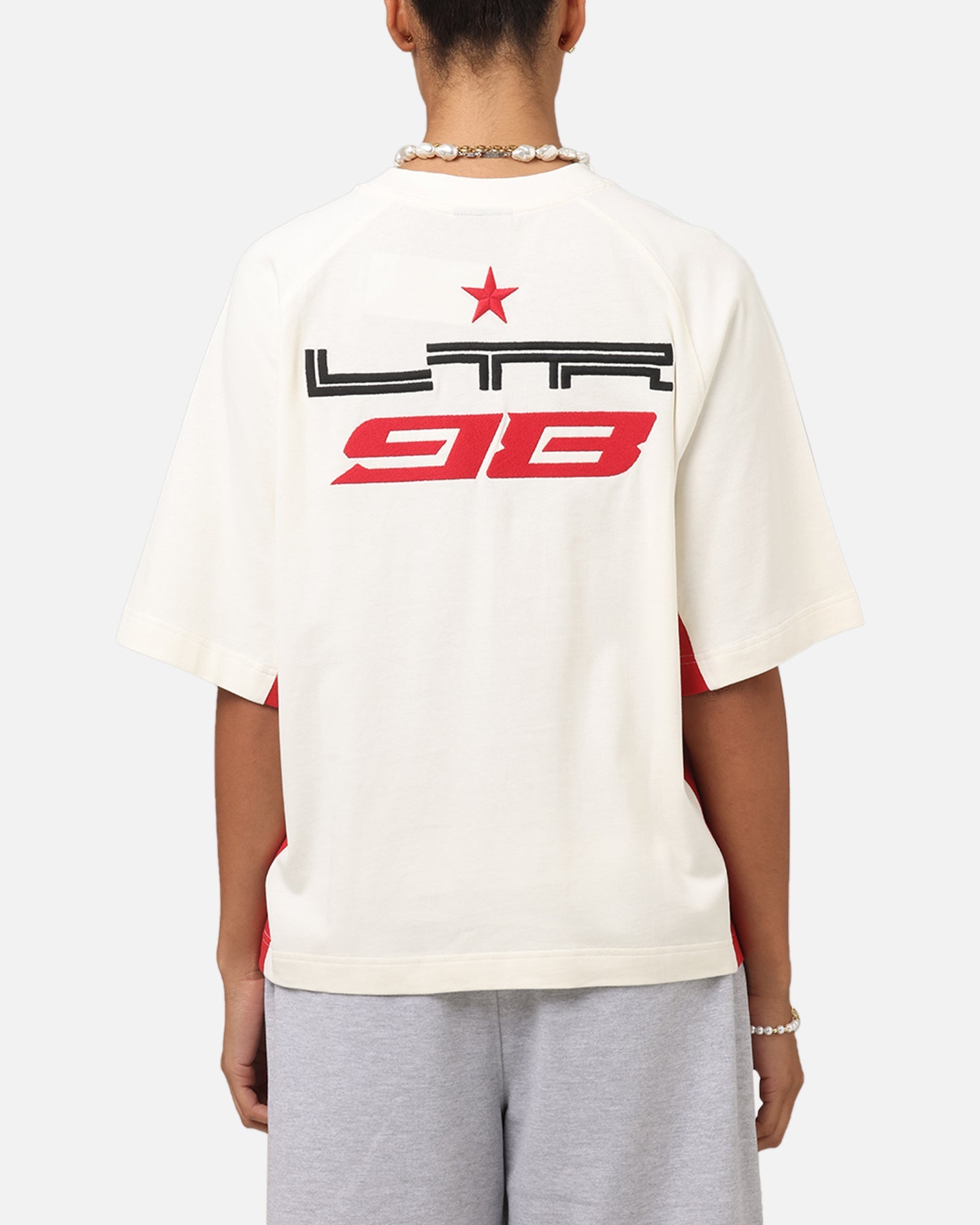 Loiter Daytona Panel T-Shirt White/Pink Style001