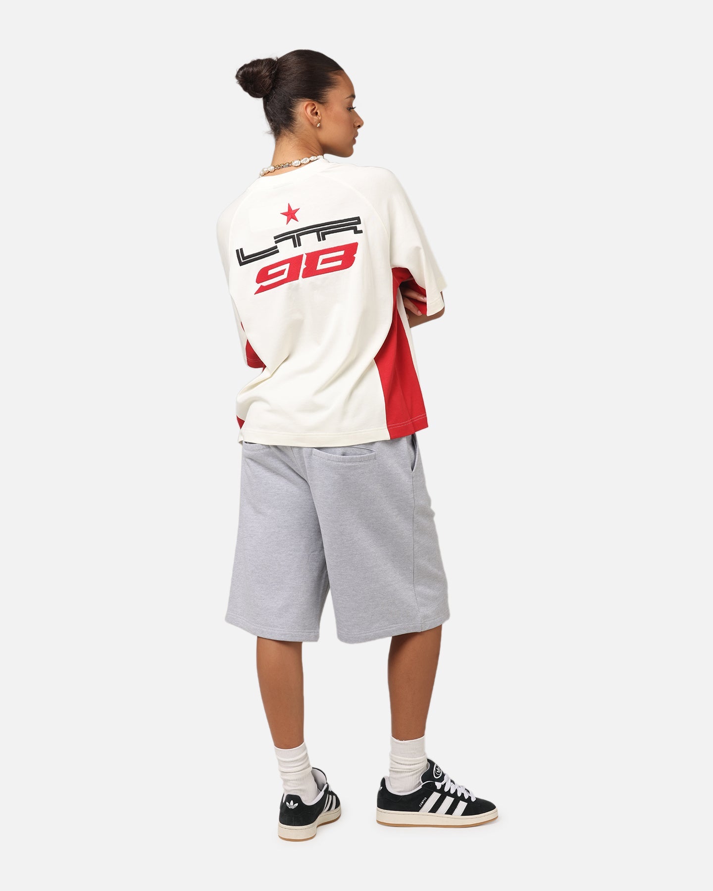 Loiter Daytona Panel T-Shirt White/Pink Style001