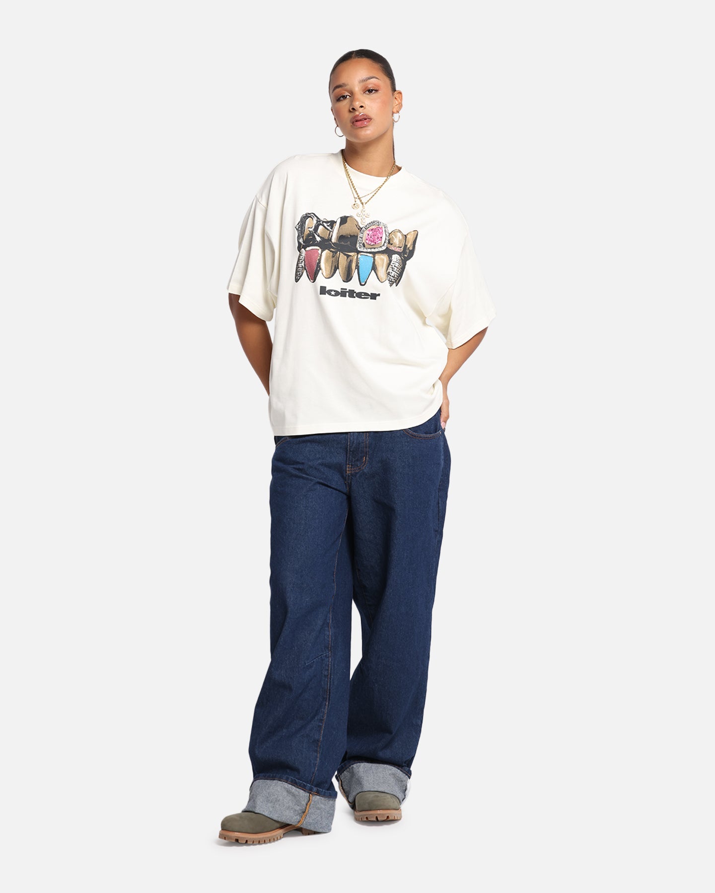 Loiter Grill Set T-Shirt Off White Style001