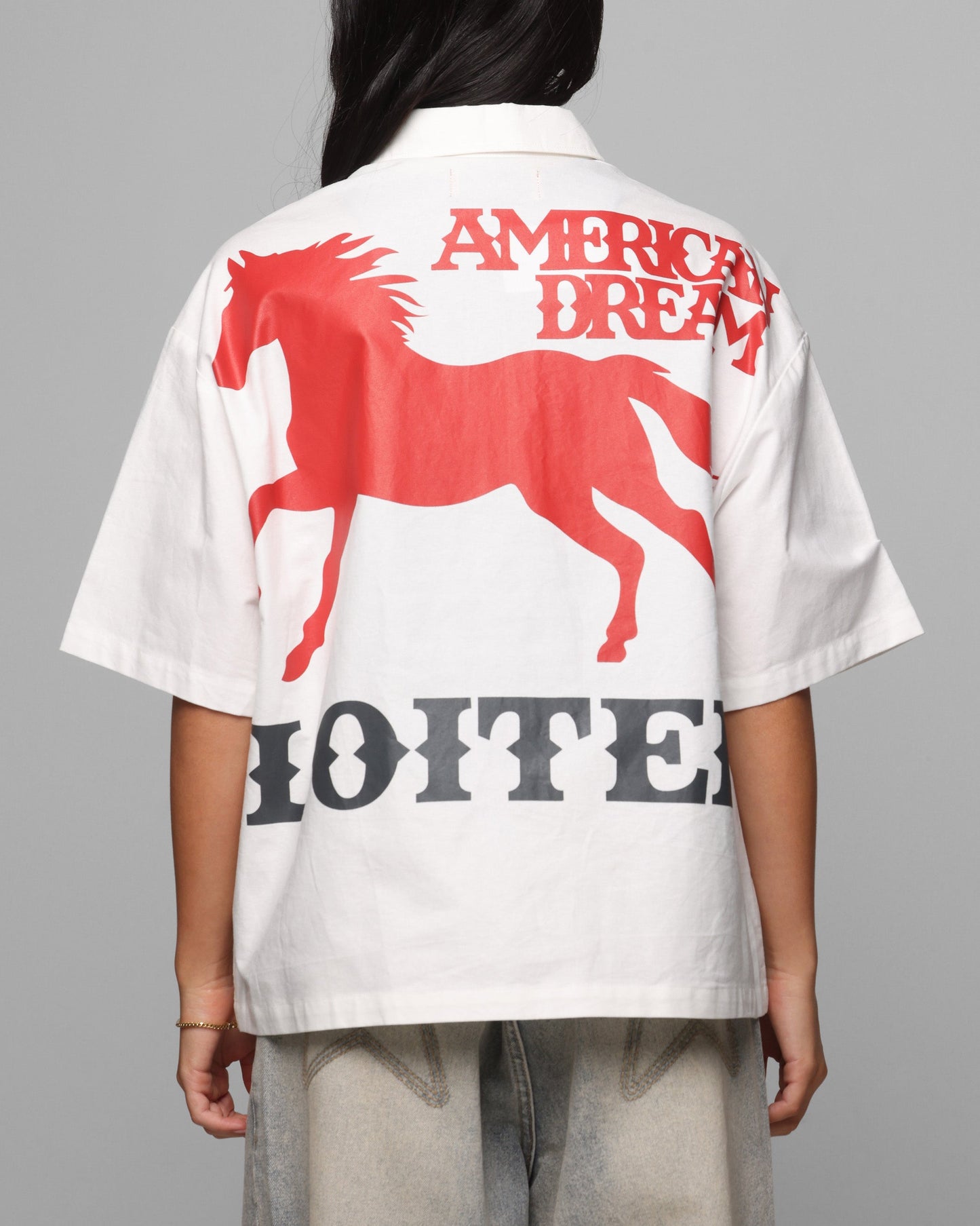 Loiter Rodeo Zip Up Shirt Off White Style001