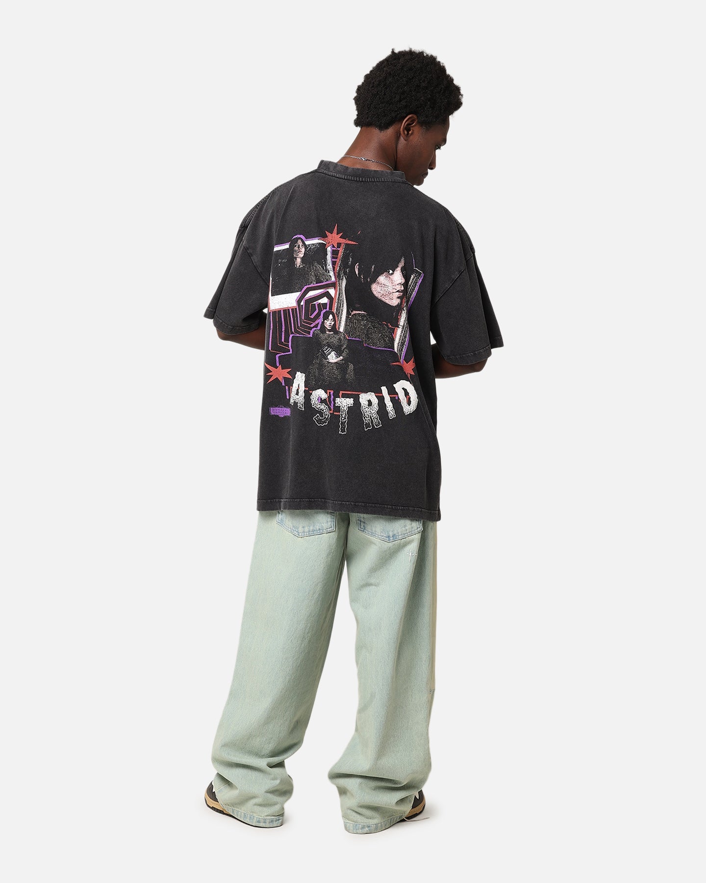 Goat Crew X Beetlejuice Astrid Vintage T-Shirt Black Acidwash