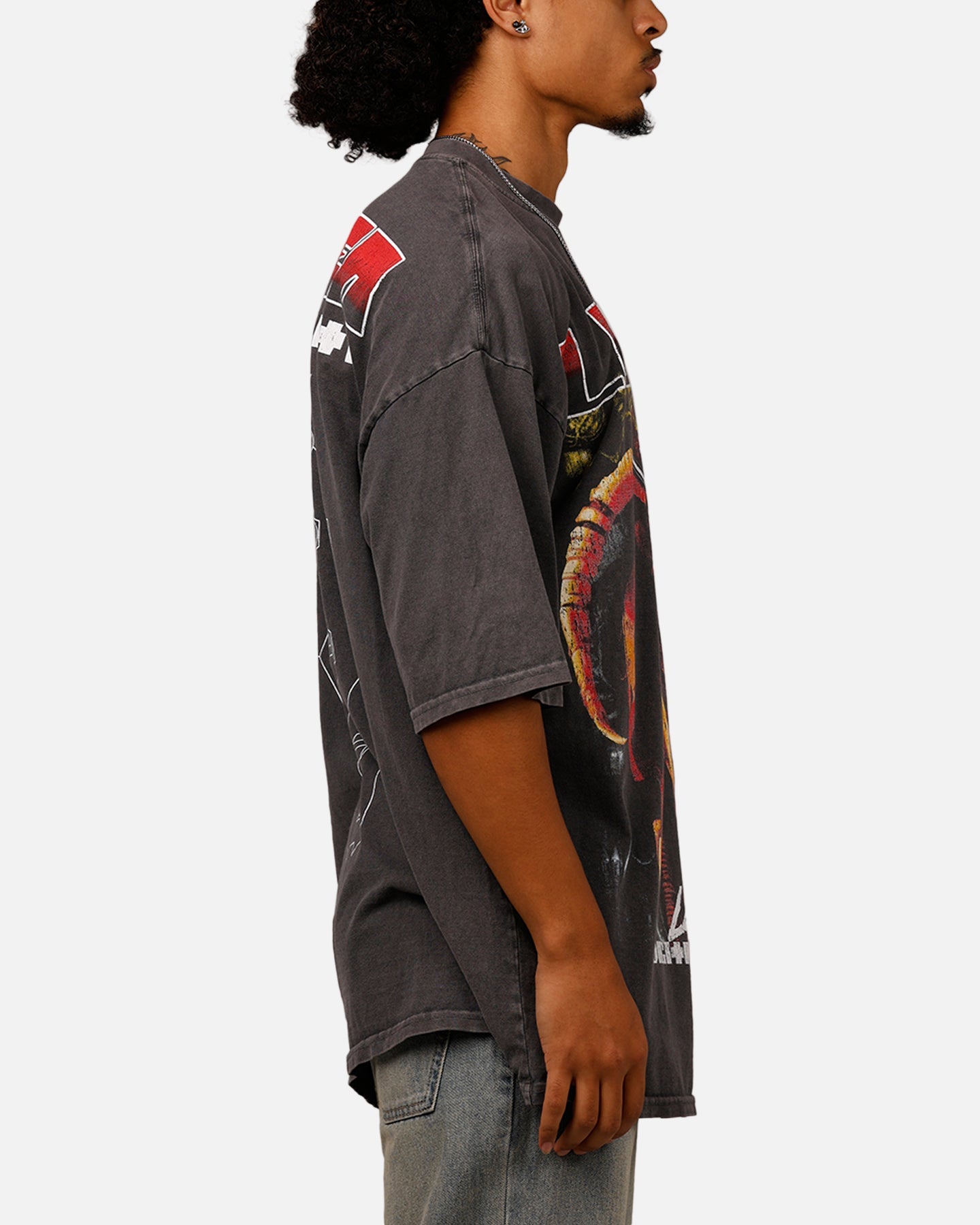 Loiter Digital Insanity Vintage Mock T-Shirt Charcoal