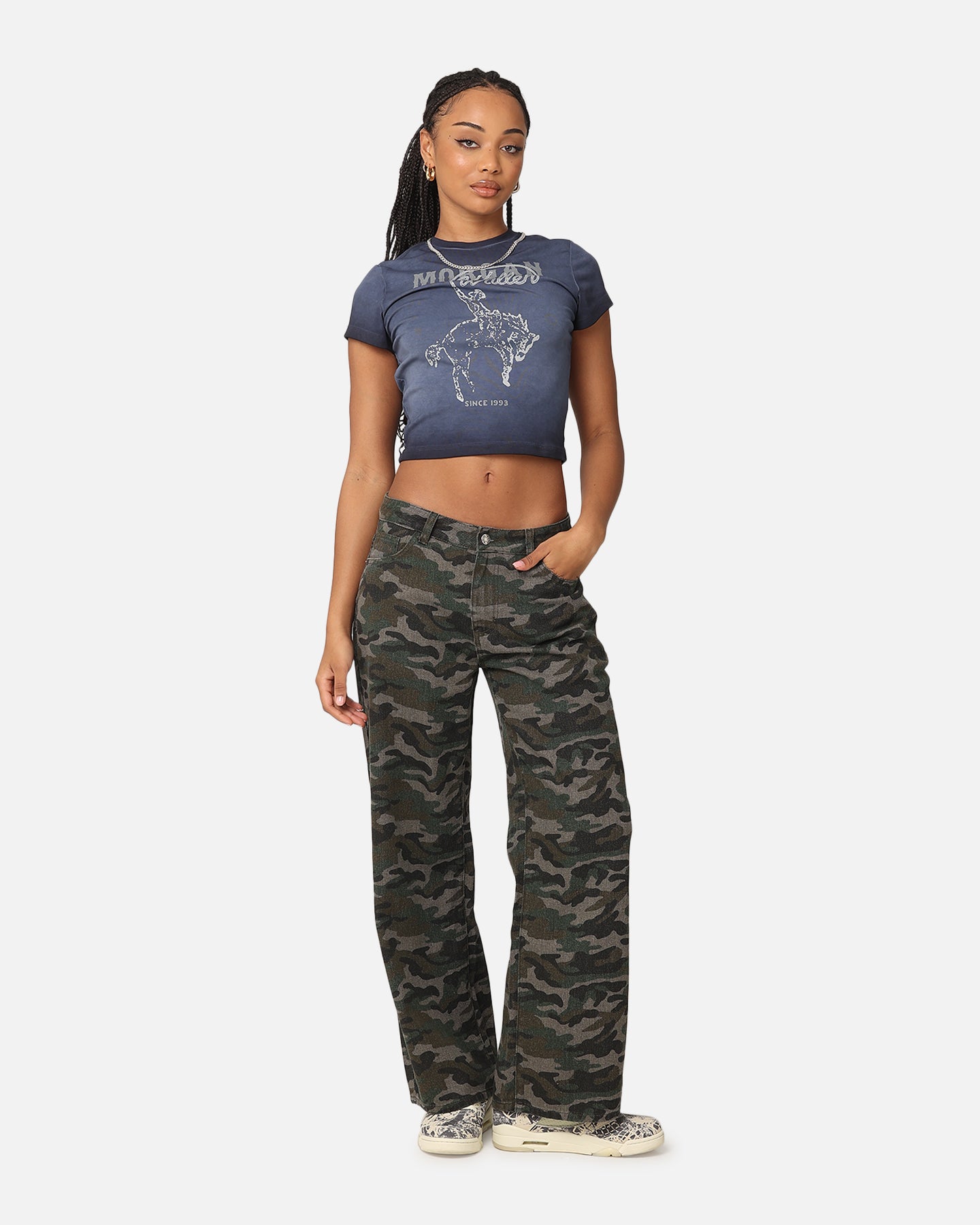 Morgan Wallen Women's Cowgirl Sunfade Baby T-Shirt Black Wash