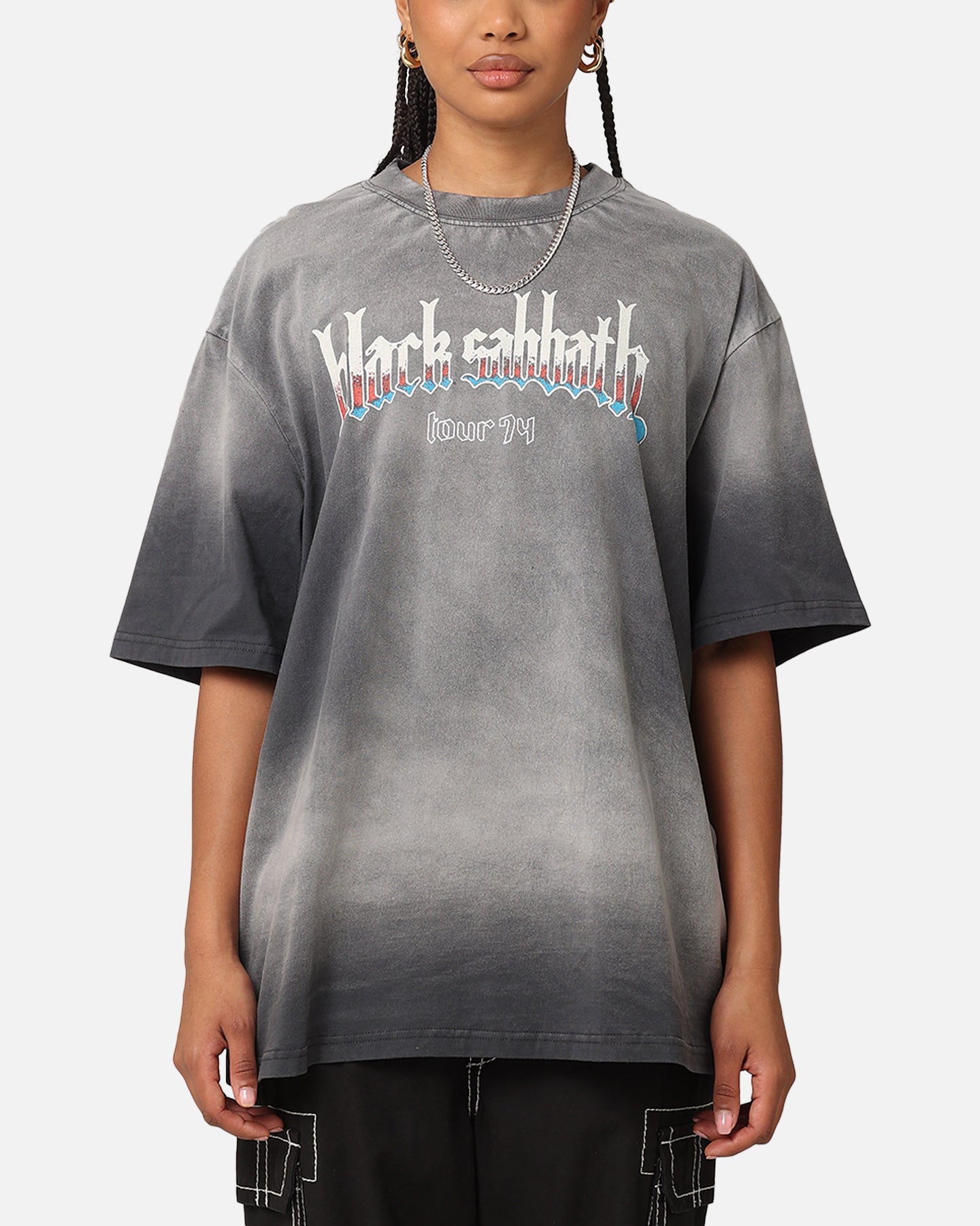 Black Sabbath Tour '74 Sunfade T-Shirt Black Wash Style001