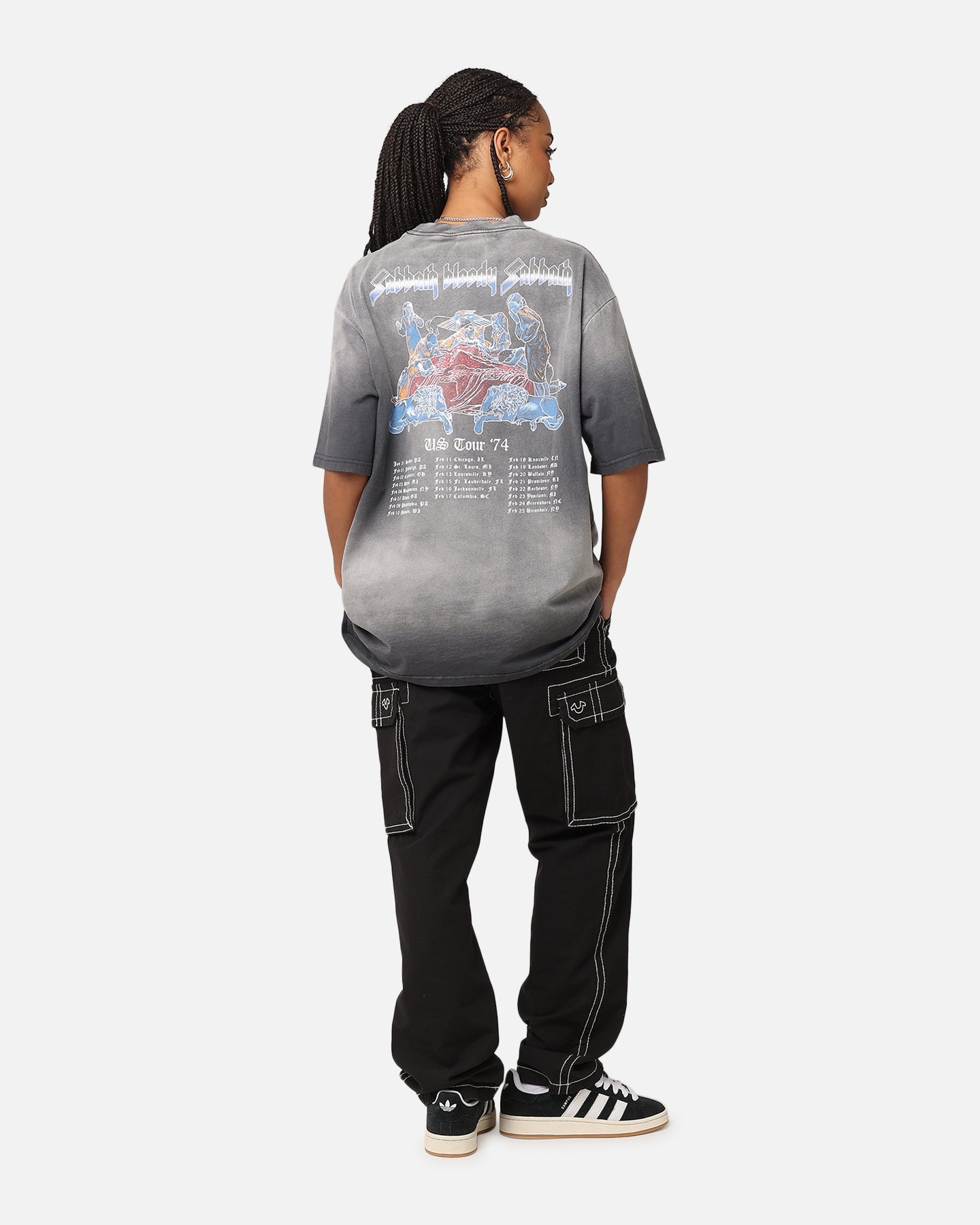 Black Sabbath Tour '74 Sunfade T-Shirt Black Wash Style001