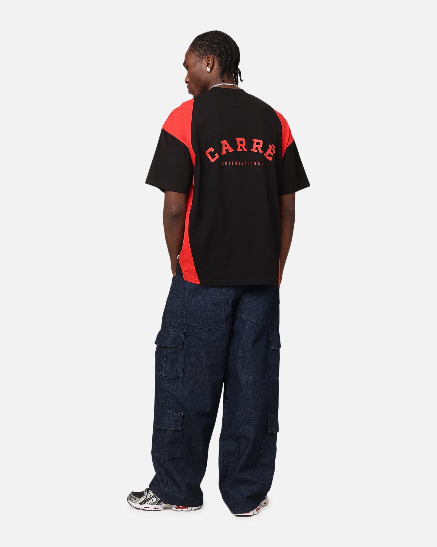 Carre Panelled Oversized T-Shirt Black/Red