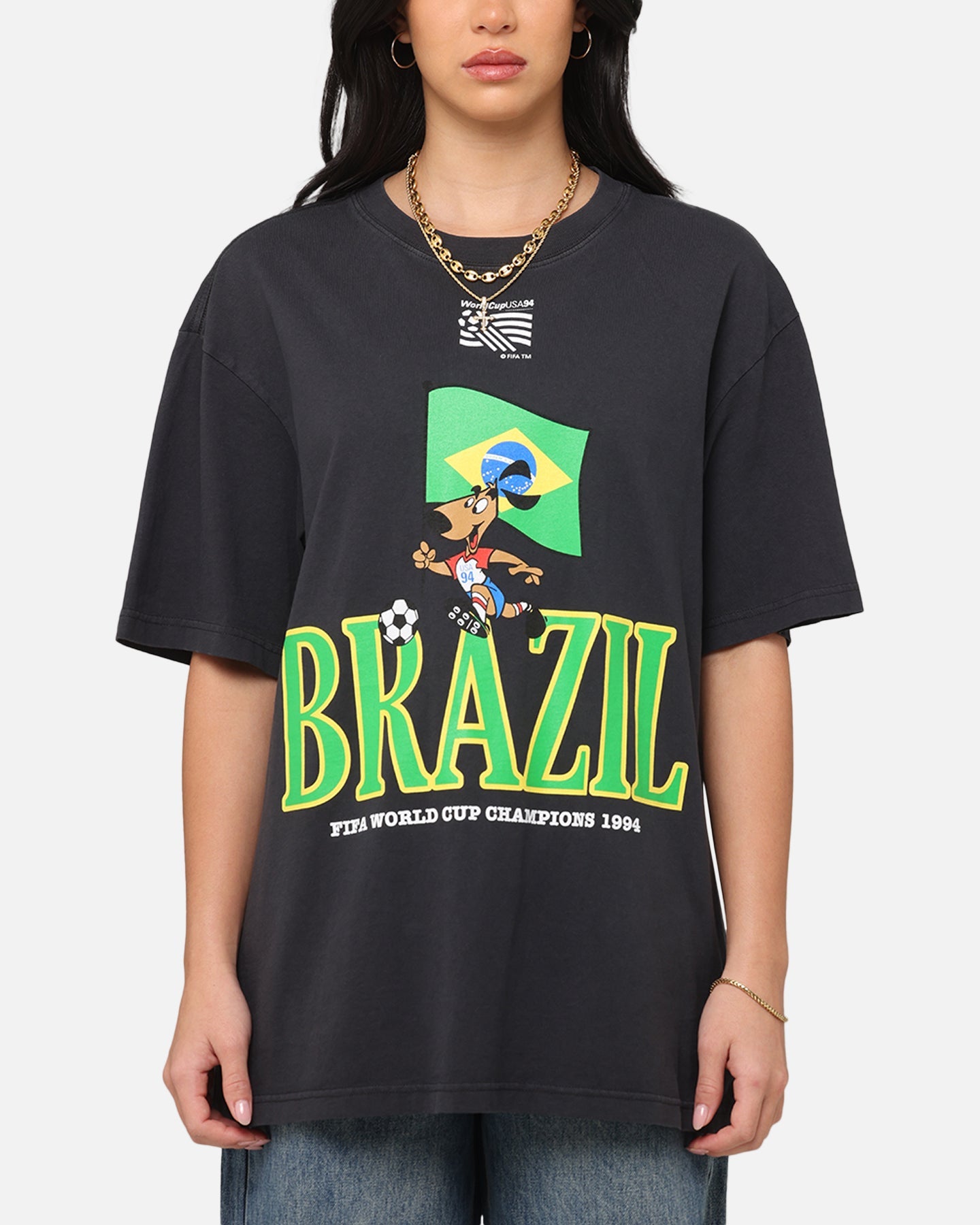 Fifa FIFA Brazil 1994 World Cup T-Shirt Faded Black Style001