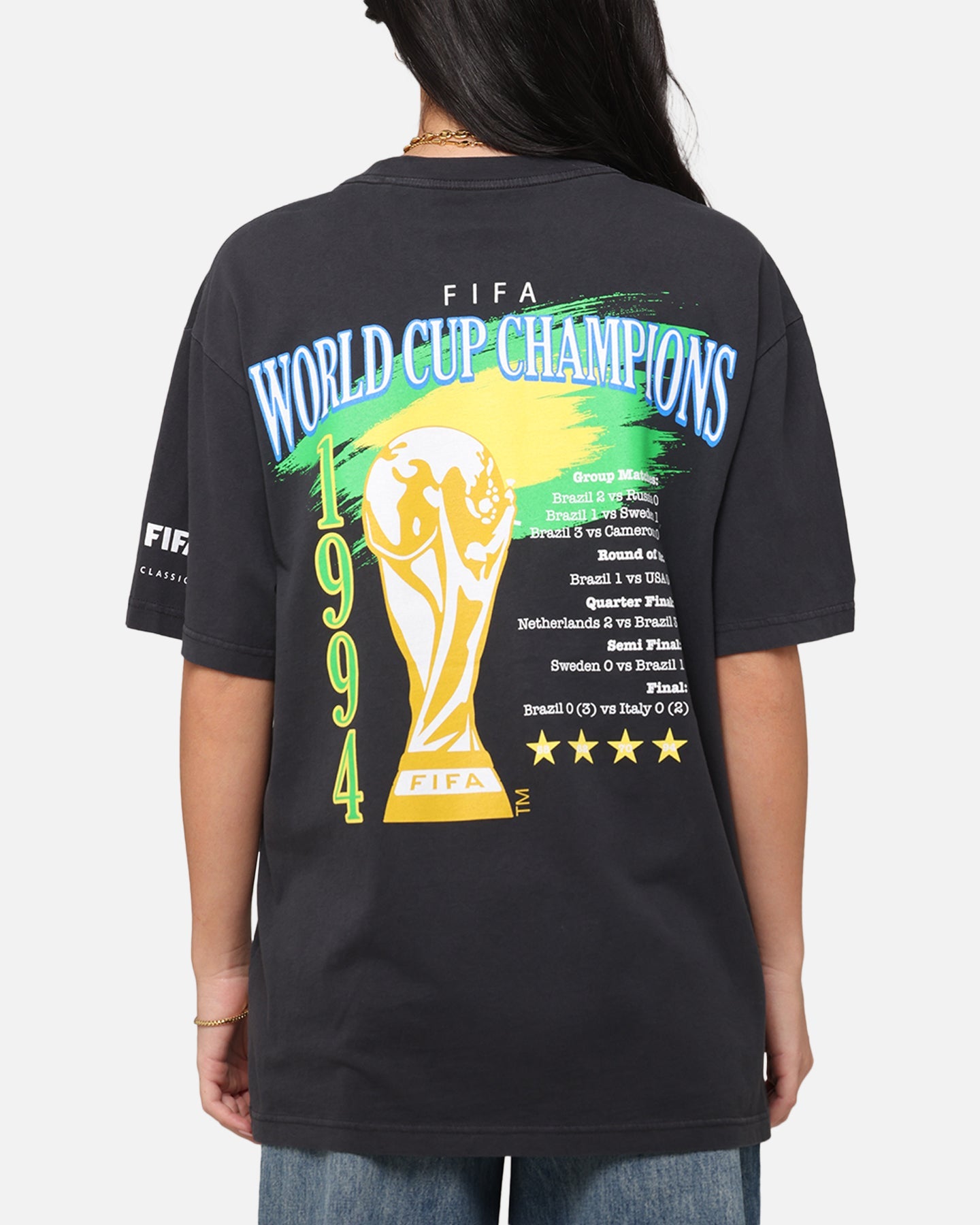 Fifa FIFA Brazil 1994 World Cup T-Shirt Faded Black Style001