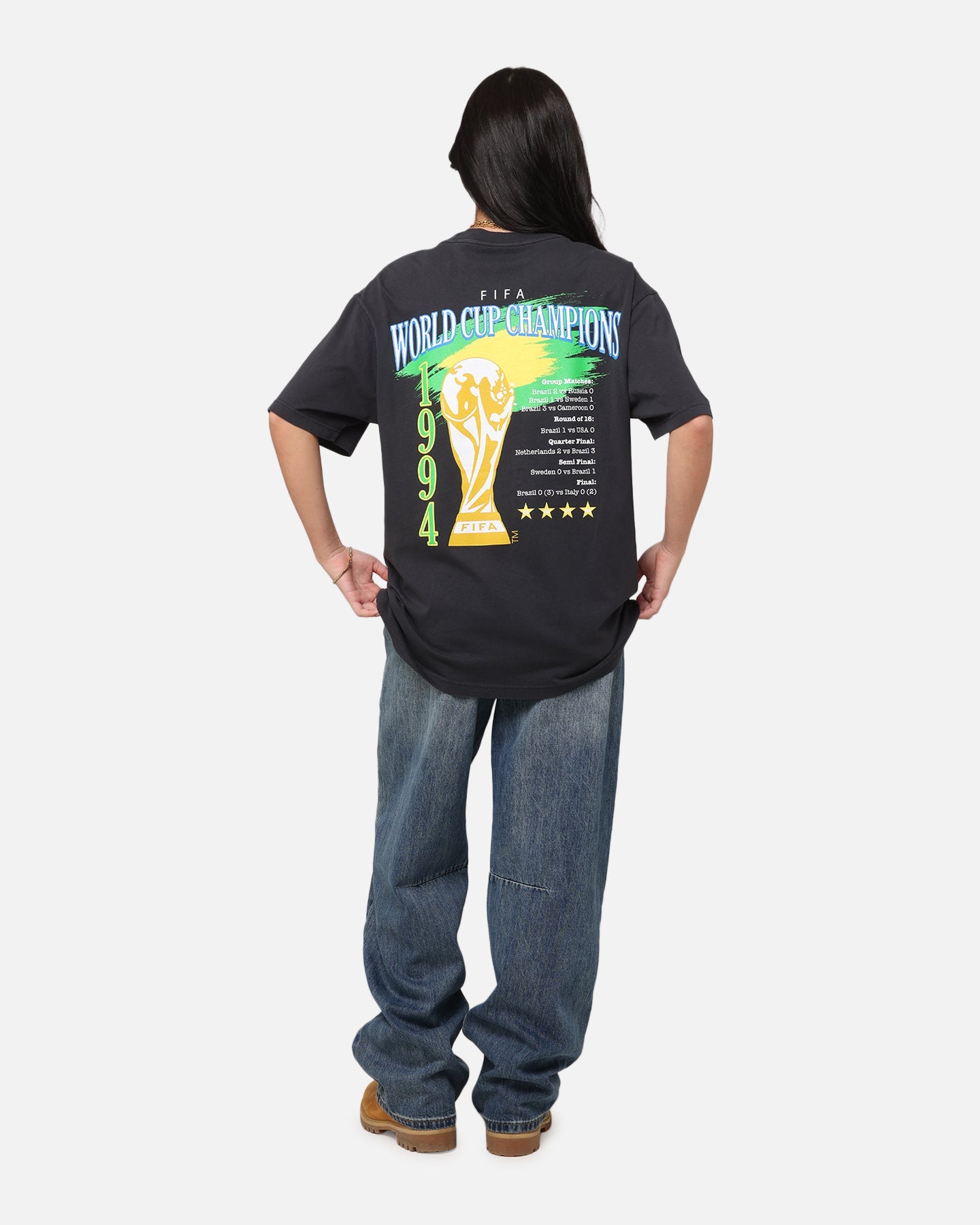Fifa FIFA Brazil 1994 World Cup T-Shirt Faded Black Style001