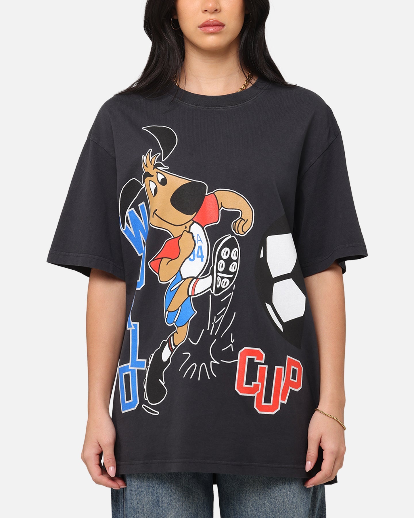 Fifa USA Mascot World Cup T-Shirt Faded Black Style001
