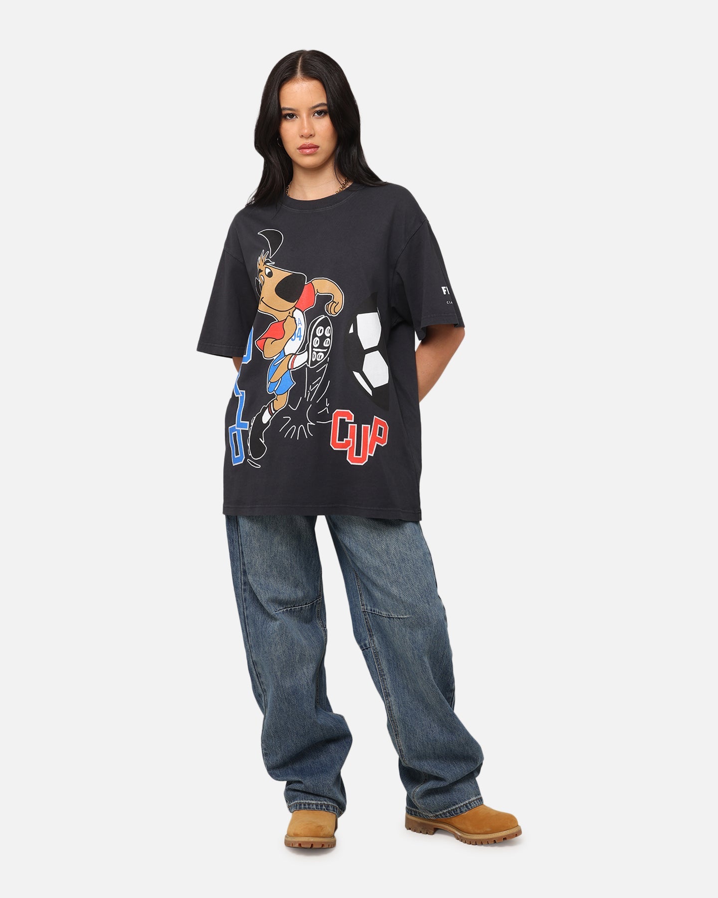Fifa USA Mascot World Cup T-Shirt Faded Black Style001
