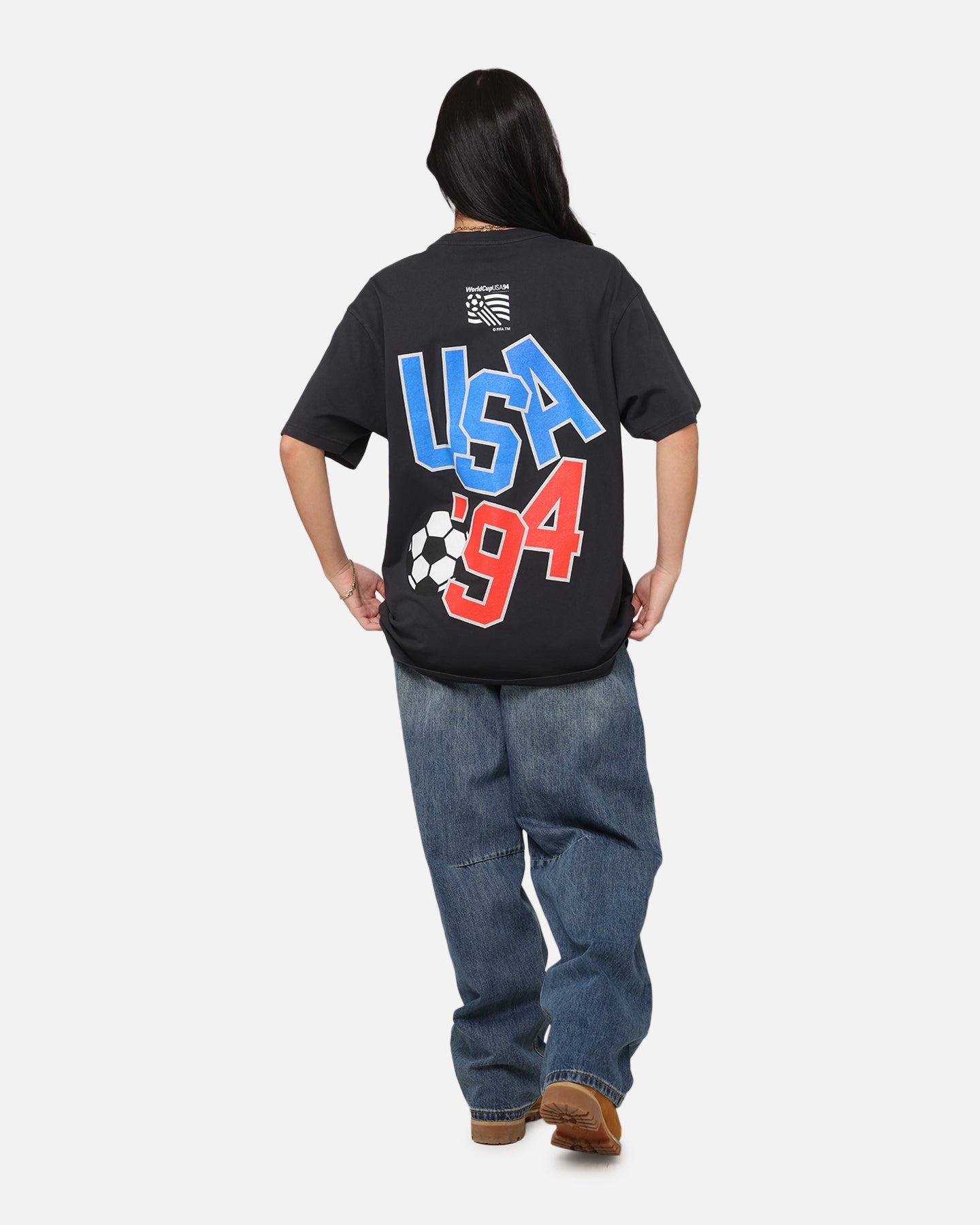 Fifa USA Mascot World Cup T-Shirt Faded Black Style001