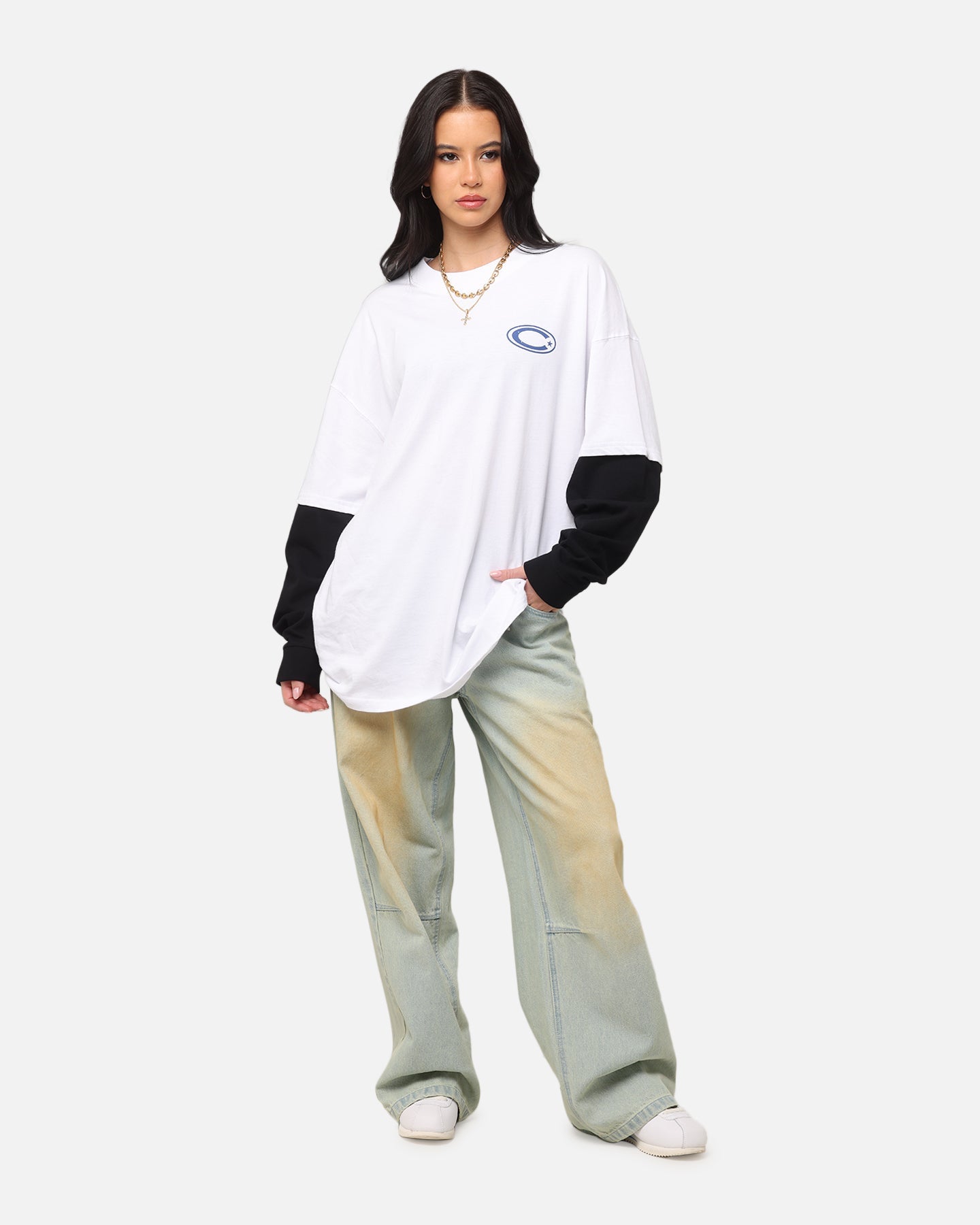 Carre C-Star Long Sleeve T-Shirt White/Black Style001
