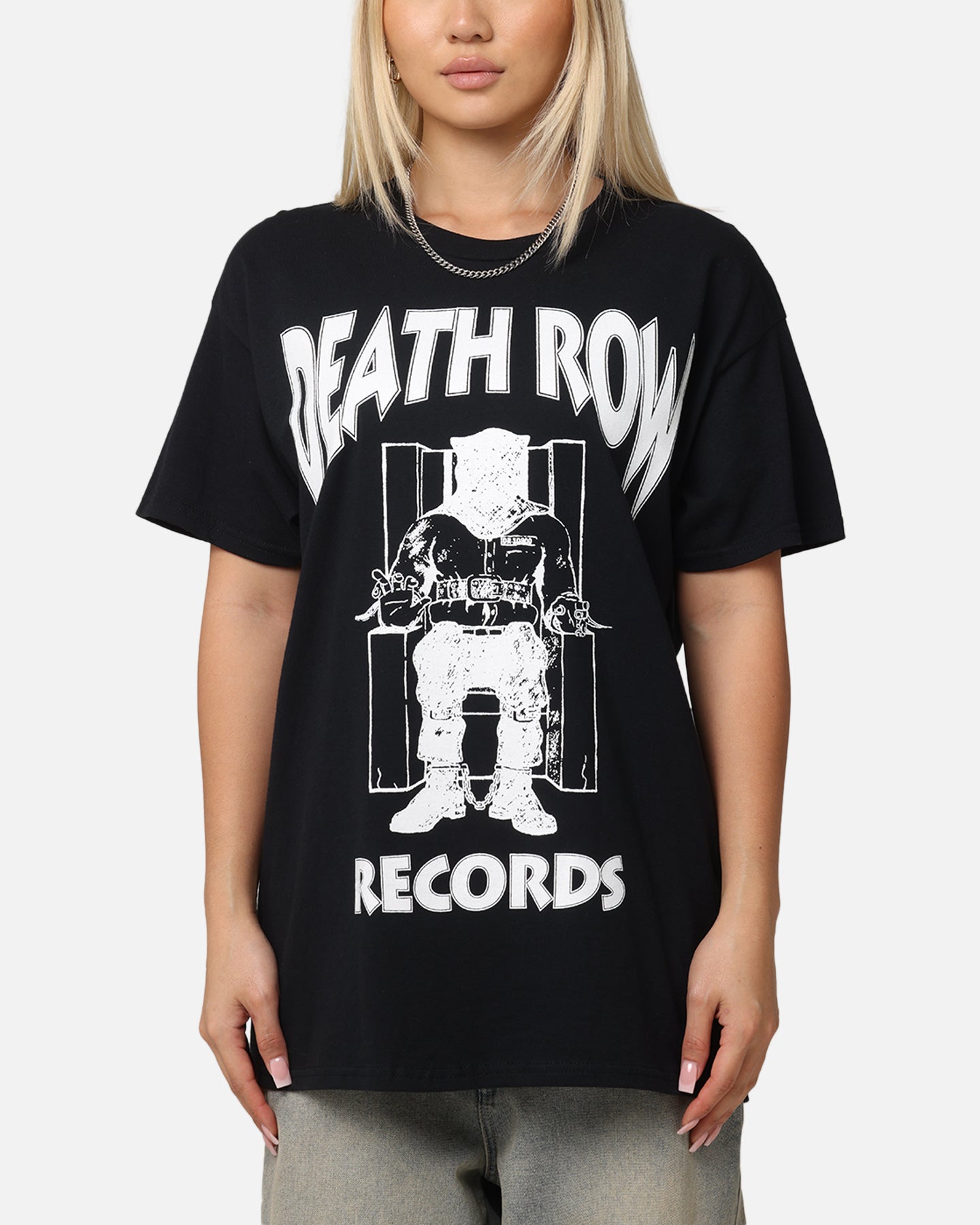 Deathrow Records Chair Logo T-Shirt Black Style001