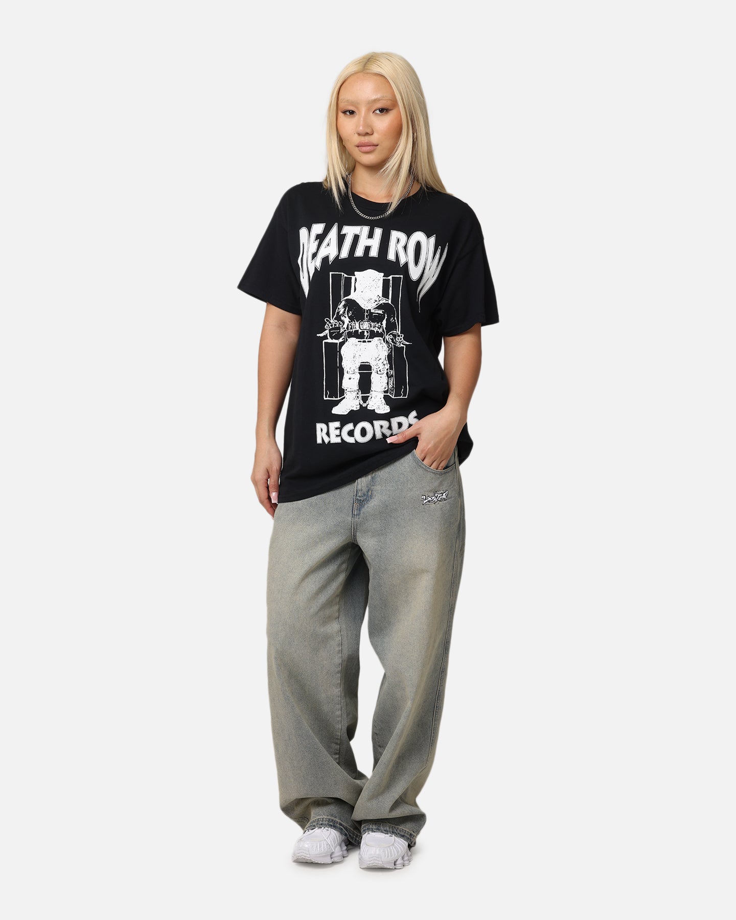Deathrow Records Chair Logo T-Shirt Black Style001