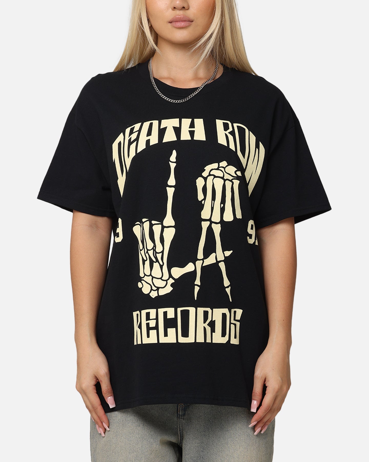 Deathrow Records LA 91 Bones T-Shirt Black Style001