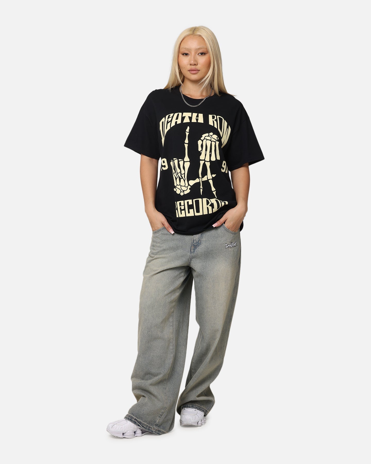 Deathrow Records LA 91 Bones T-Shirt Black Style001