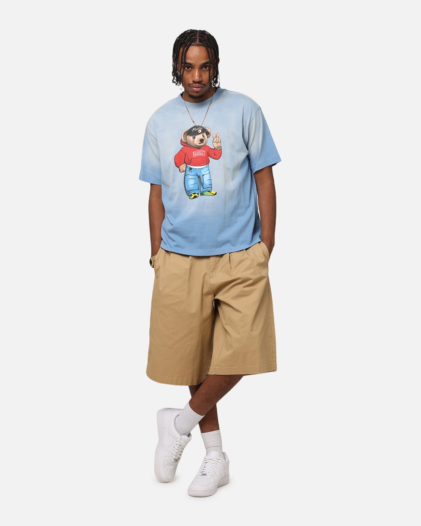 Market Fit Check Bear T-Shirt Sky Blue