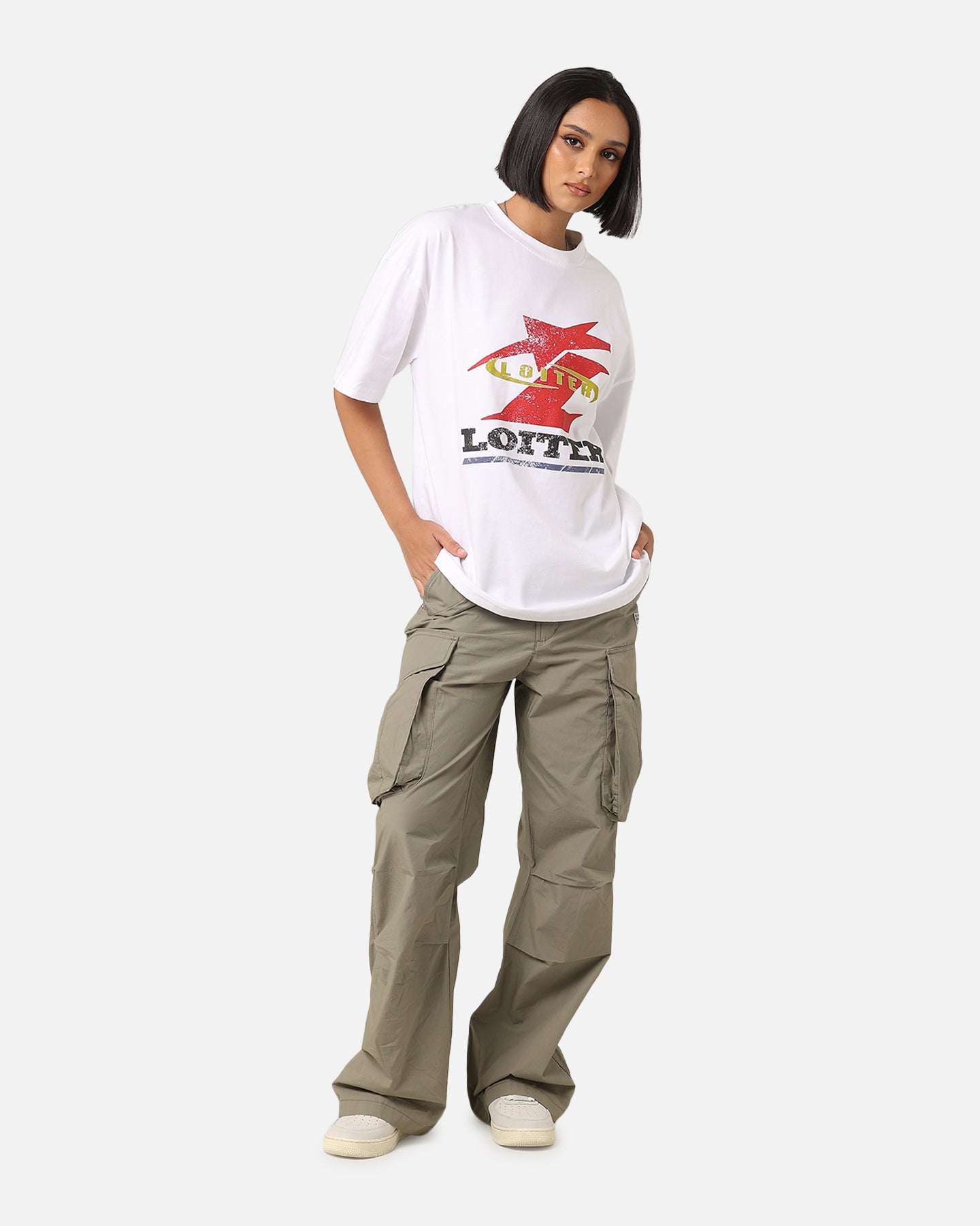 Loiter Horse Power Vintage T-Shirt White Style001
