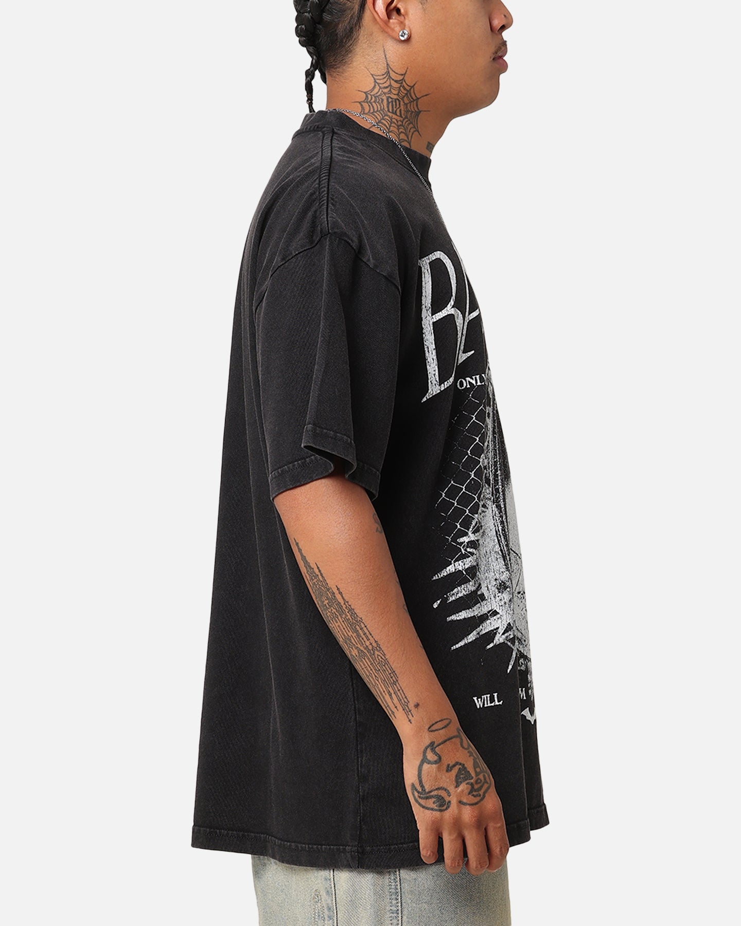 Goat Crew X DC Batman Mirror Vintage T-Shirt Black Acidwash