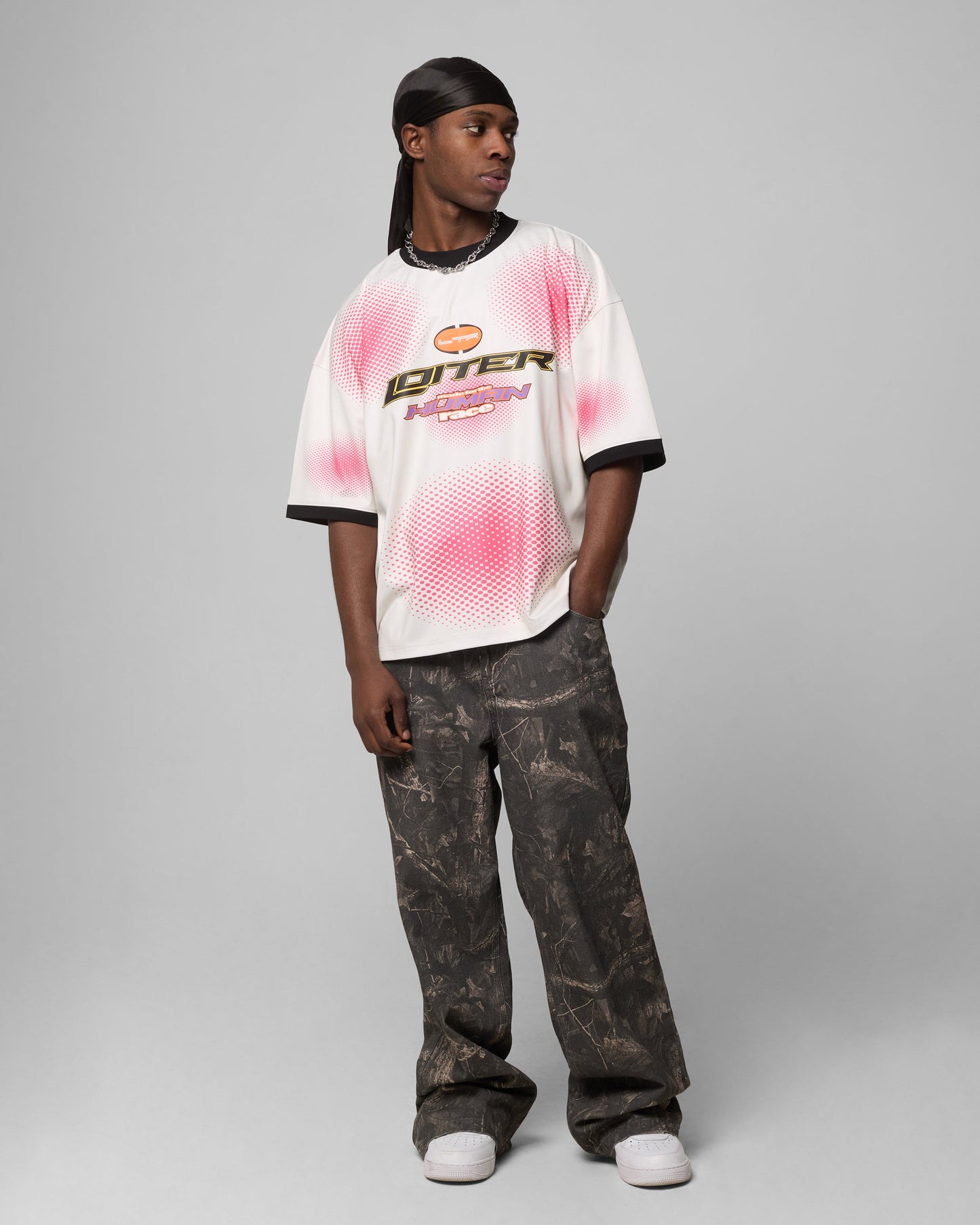 Loiter Motorway Sport T-Shirt Off White/Pink