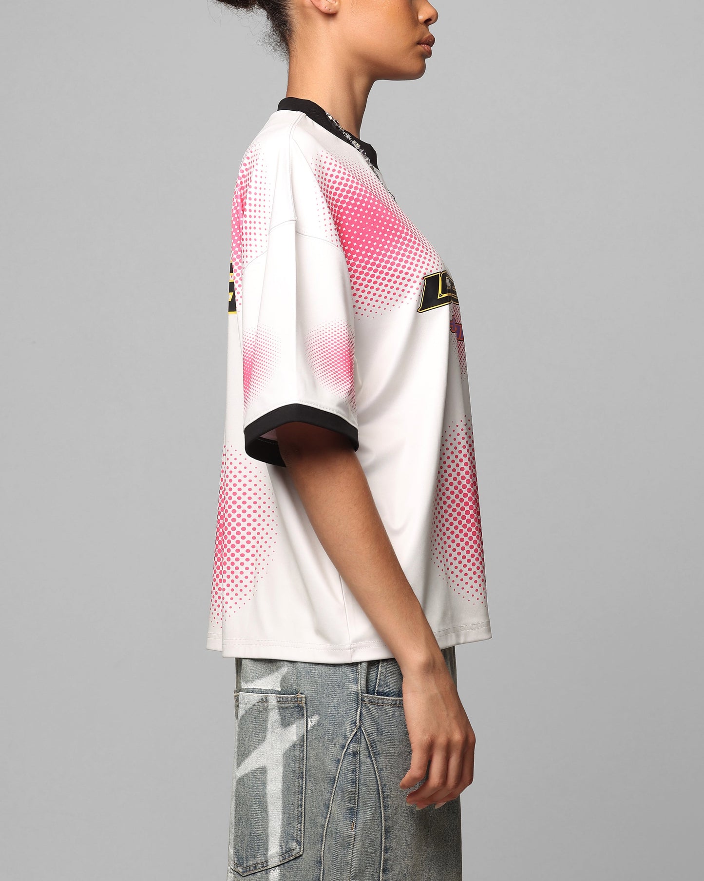 Loiter Motorway Sport T-Shirt Off White/Pink Style001