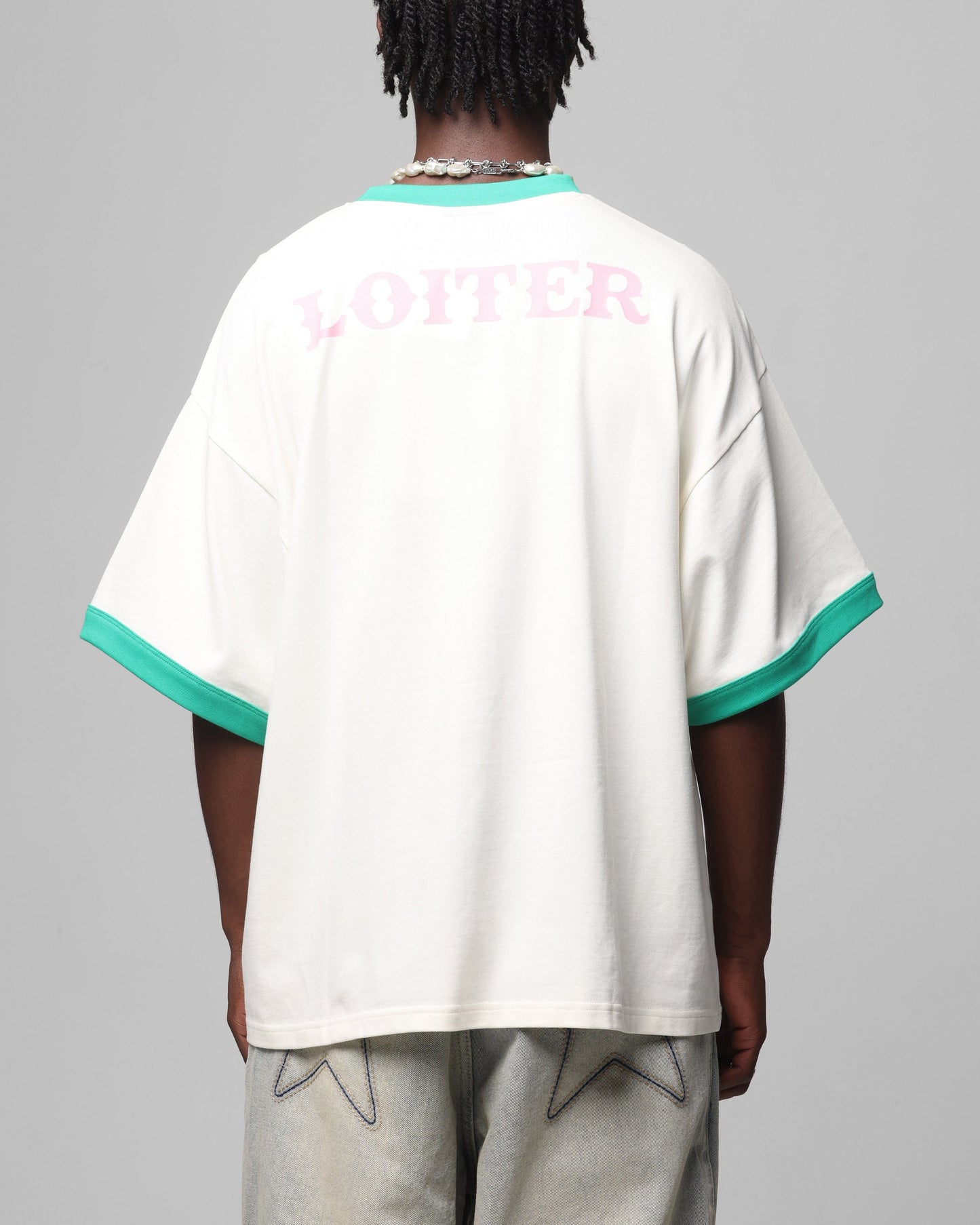 Loiter Western Front Ringer T-Shirt White/Green