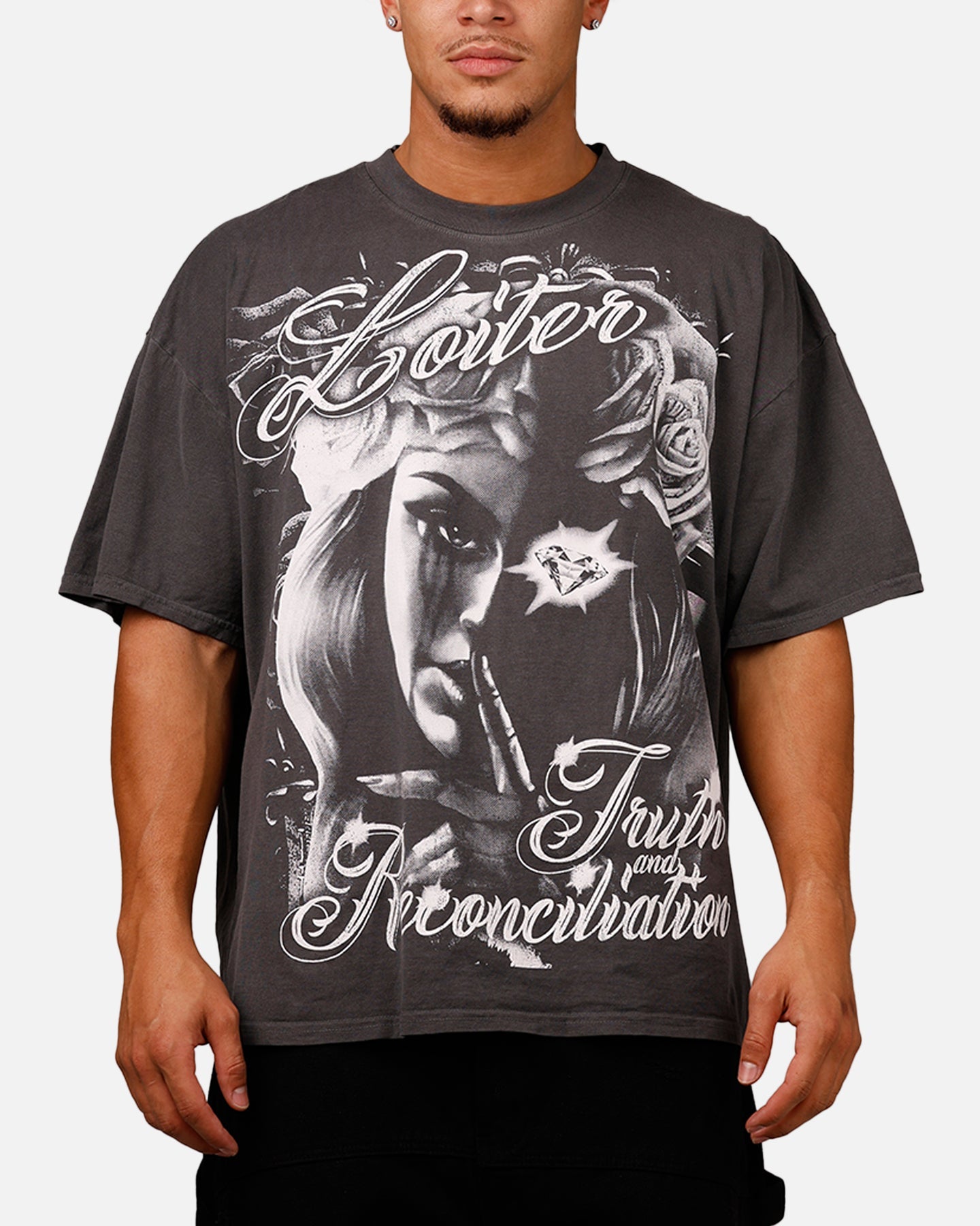 Loiter Truth And Reconciliation T-Shirt Charcoal Style001