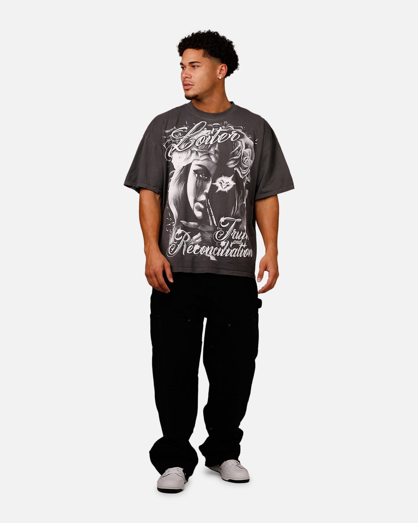 Loiter Truth And Reconciliation T-Shirt Charcoal Style001